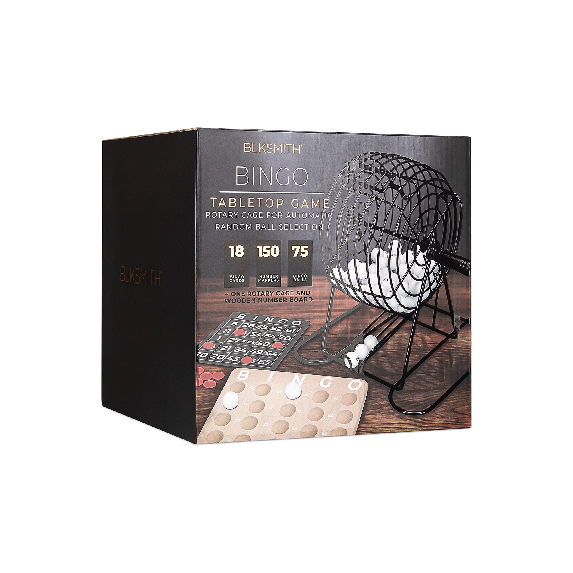 Blksmith Bingo Tabletop Game Set XG1051 - Classic Wooden Board Game for Family Game Night, Parties & Social Gatherings - Brown One Size
