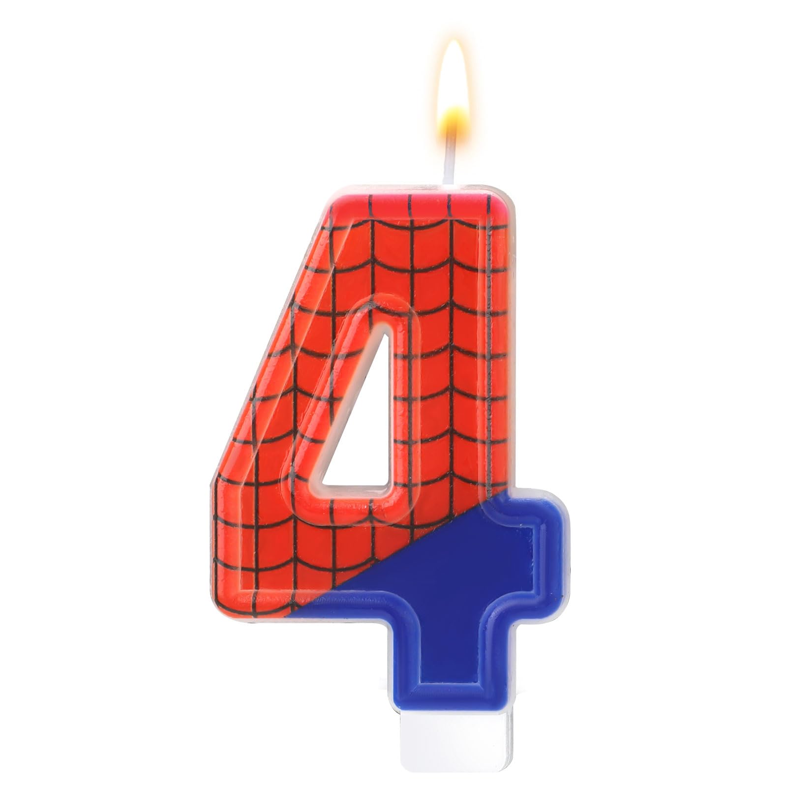 Spider Themed Birthday Candles - Spider Web Number Cake Topper Candles for Boys Birthday Party & Halloween Decorations (Set of 4) | Perfect for Spooky Birthday Cakes, Halloween Desserts, and Themed Party Decor