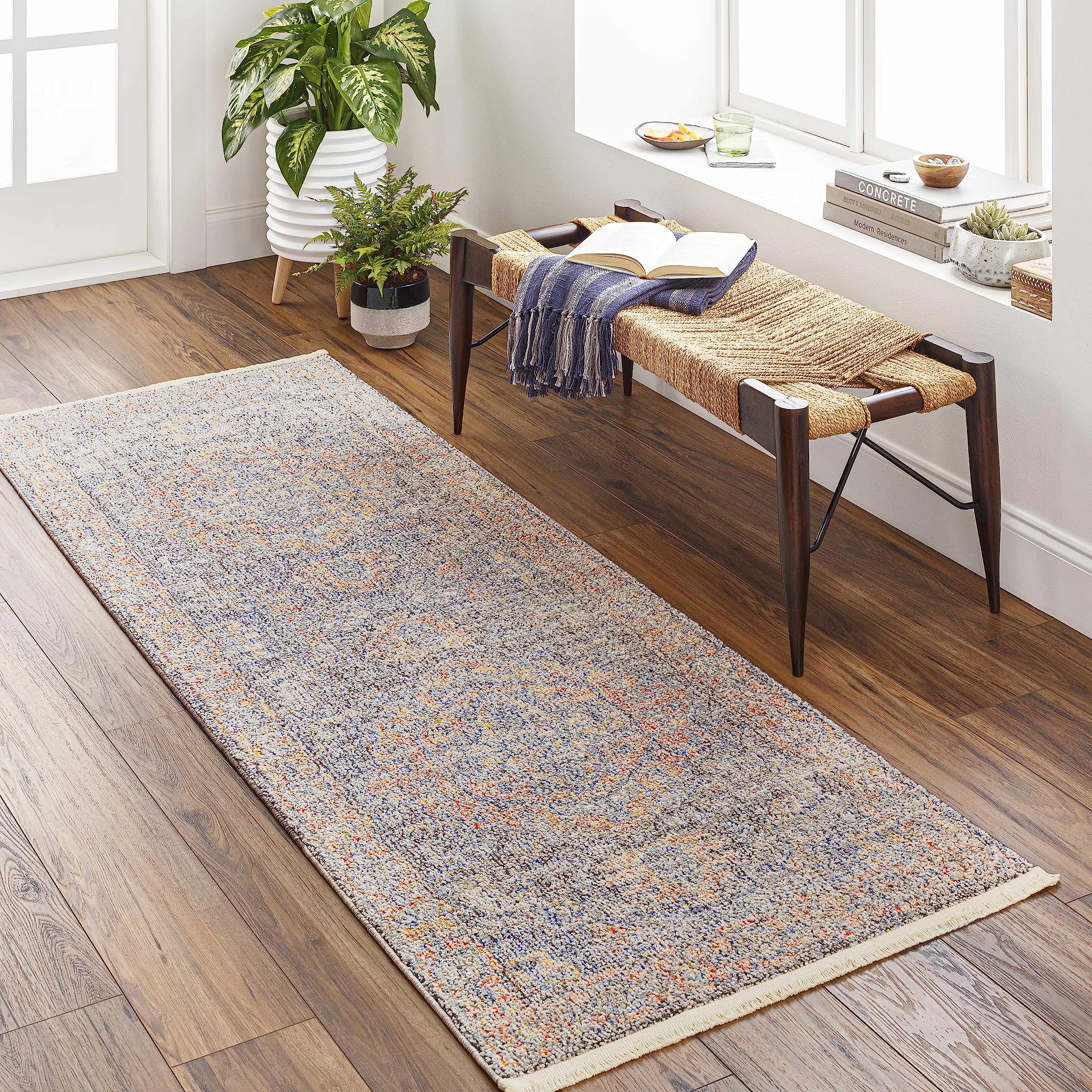 Hauteloom Choi Modern Area Rug - Soft Blue, Gray, Pink - 5'3