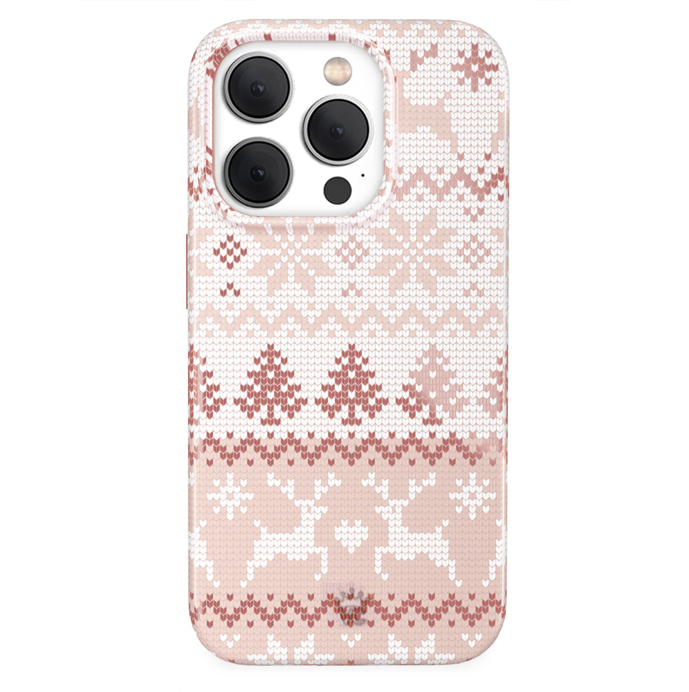 Soft & Cozy Chai Sweater Design iPhone Case - Trendy Knit Pattern Phone Cover for iPhone 13/14/15 Pro Max - Perfect for Fall & Winter Fashion Accessory