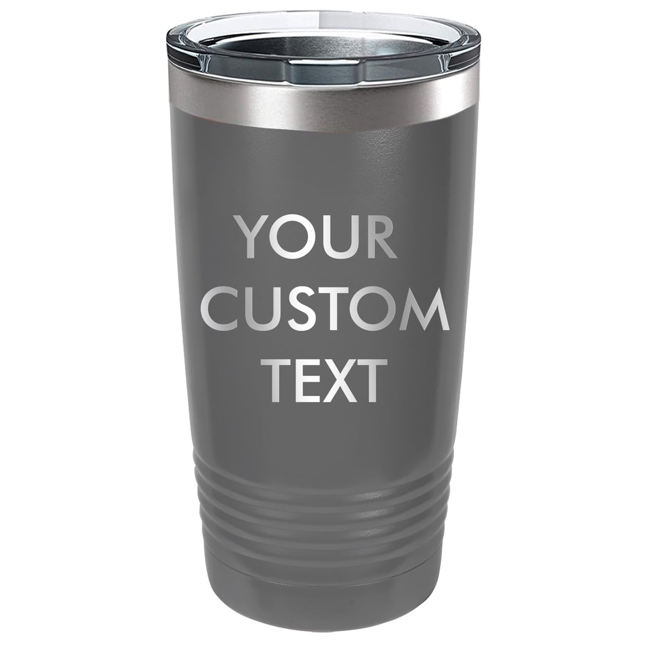 Polar Camel Personalized 20oz Stainless Steel Tumbler with Straw - Custom Engraved Name Insulated Cup for Hot & Cold Drinks - Perfect for Birthday, Wedding, Anniversary Gifts & Corporate Events (Gray) - Great for Office, Gym, Travel & Outdoor Activities