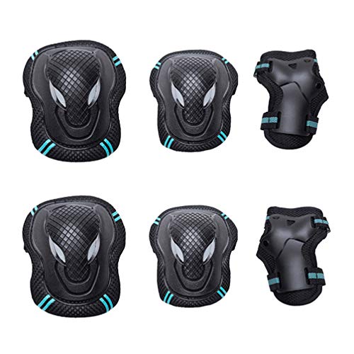CLISPEED 6-Piece Knee Pads, Elbow Pads & Wrist Guards Set - Protective Gear for Skateboarding, Cycling, Roller Skating - Adjustable & Breathable for Kids & Adults - Perfect for Sports, Outdoor Activities & Extreme Sports Safety