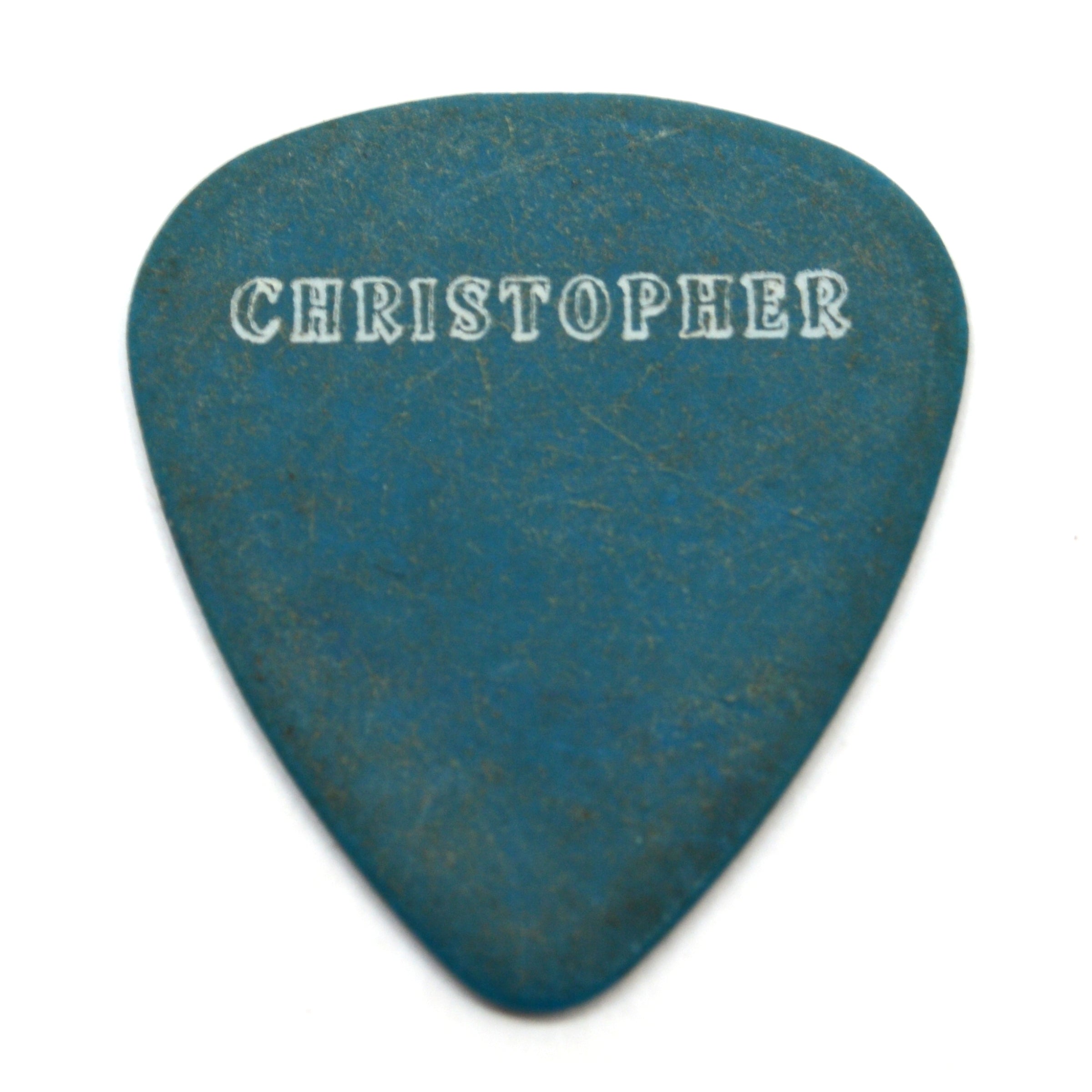 Vintage Blind Melon Tour Guitar Pick - White on Teal Blue (Christopher c.1990s) - Collectible Music Memorabilia for Guitar Players & Band Fans