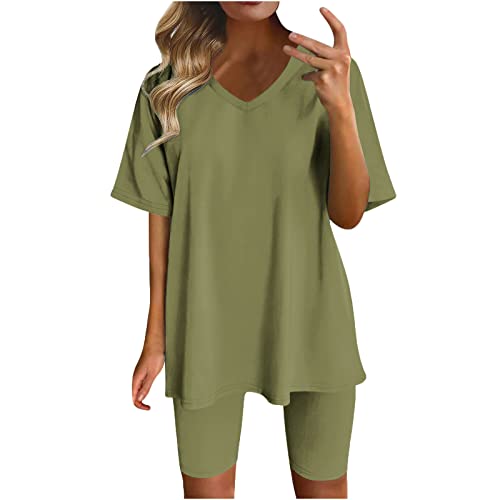 02#green Two Piece Sets for Women Summer