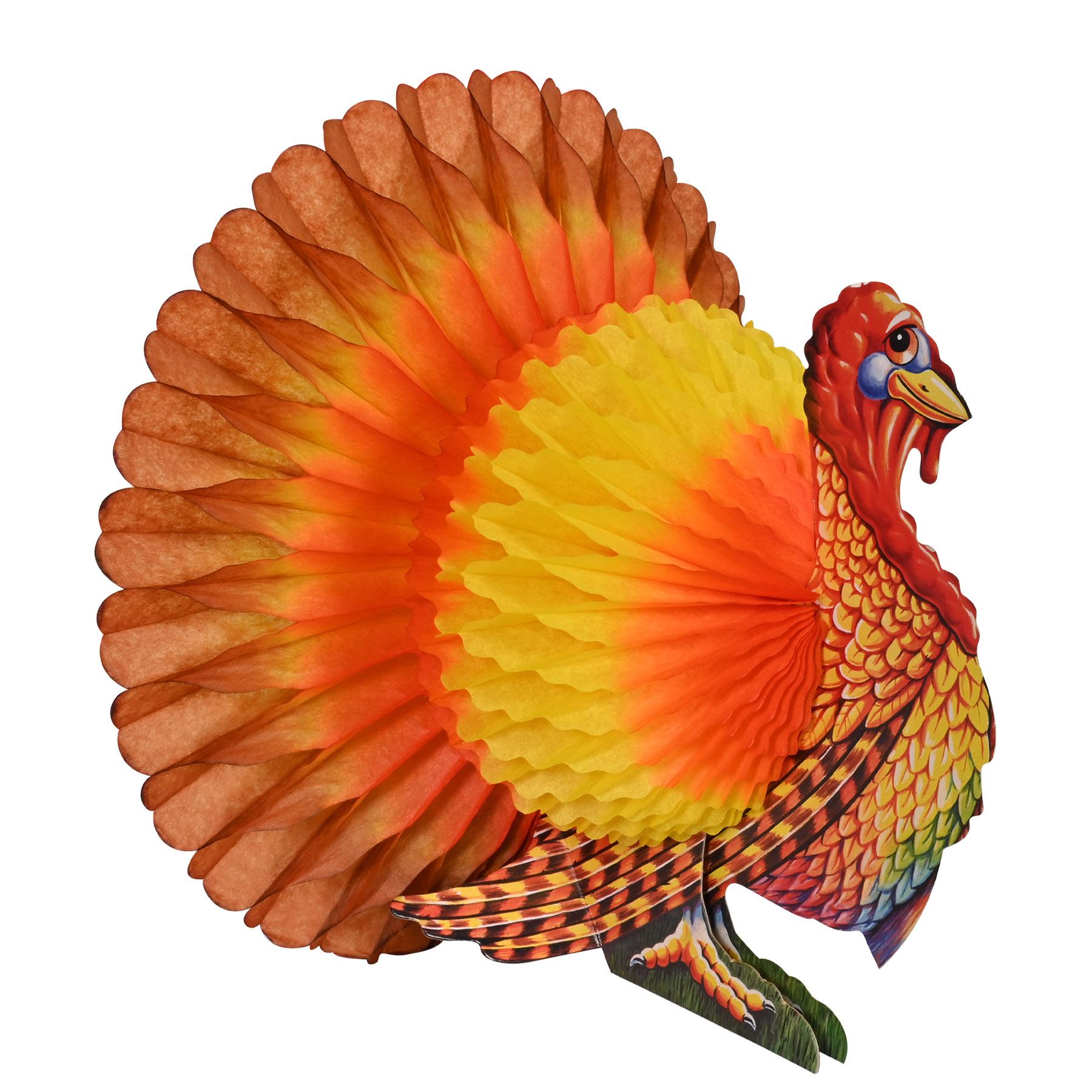 12 Pack Beistle 12 Inch Thanksgiving Tissue Turkey Centerpiece Decorations - Perfect for Holiday Table Decor, Party Supplies, and Autumn Home Decorations