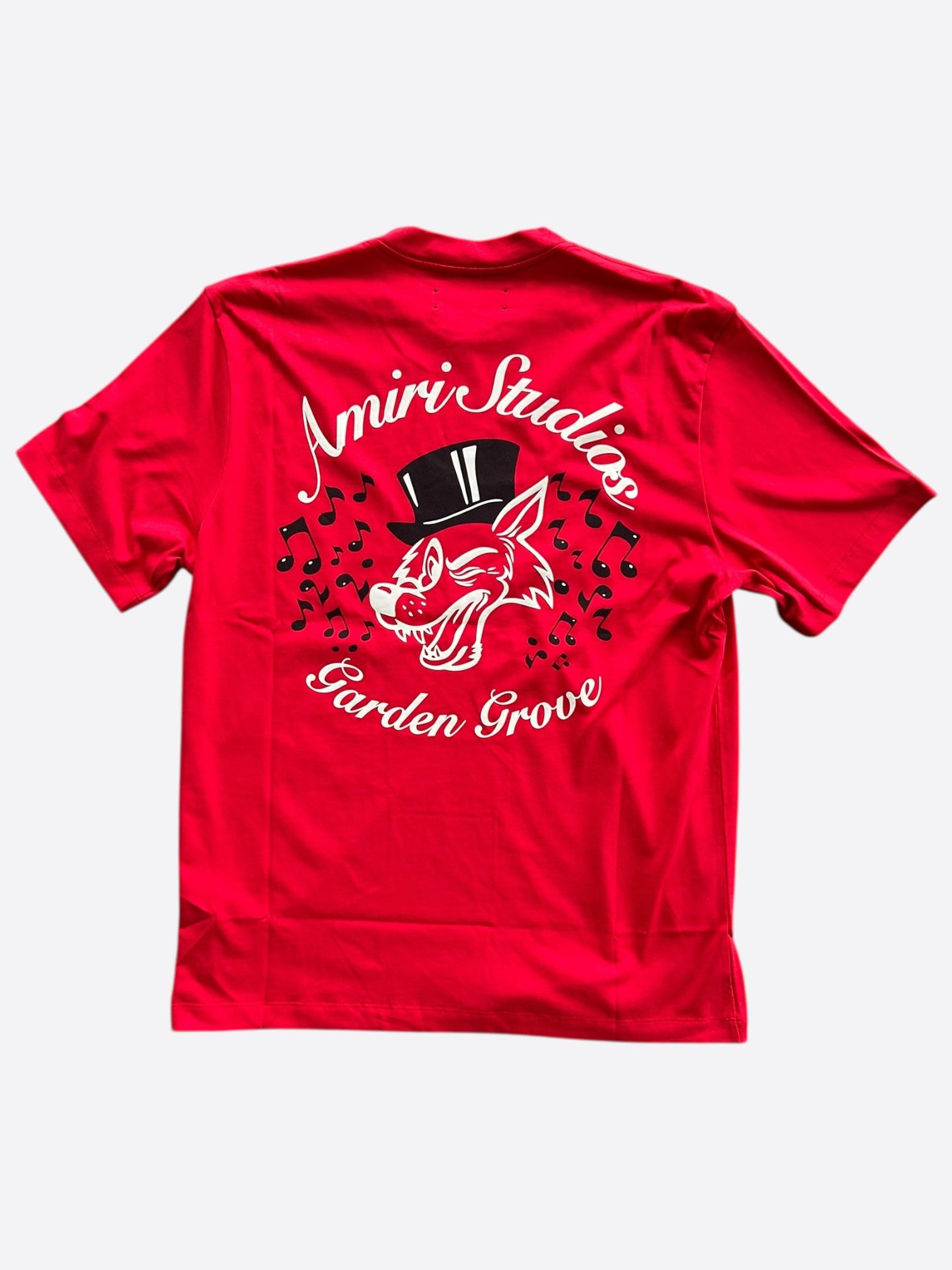 Amiri Red & White Studios Logo T-Shirt for Men - Stylish Graphic Tee for Casual Wear & Street Fashion