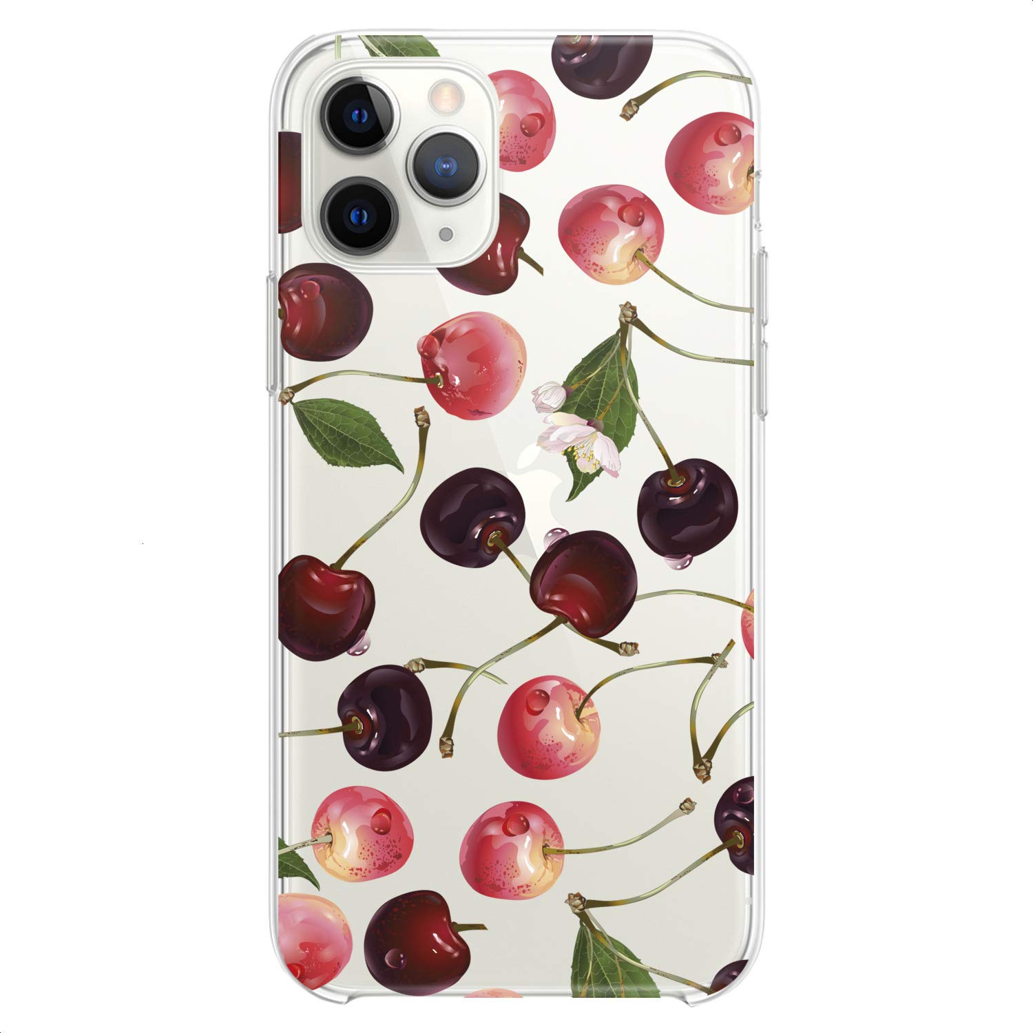 Premium Flexible TPU Phone Case for iPhone 16/15/14/13/12/11 Pro Max/Plus/Mini/XS/XR/X/8/7/6/5/SE - Slim Clear Silicone Cover with Cherry Print Design for Women, Girls & Teens - Perfect for Everyday Protection & Stylish Look