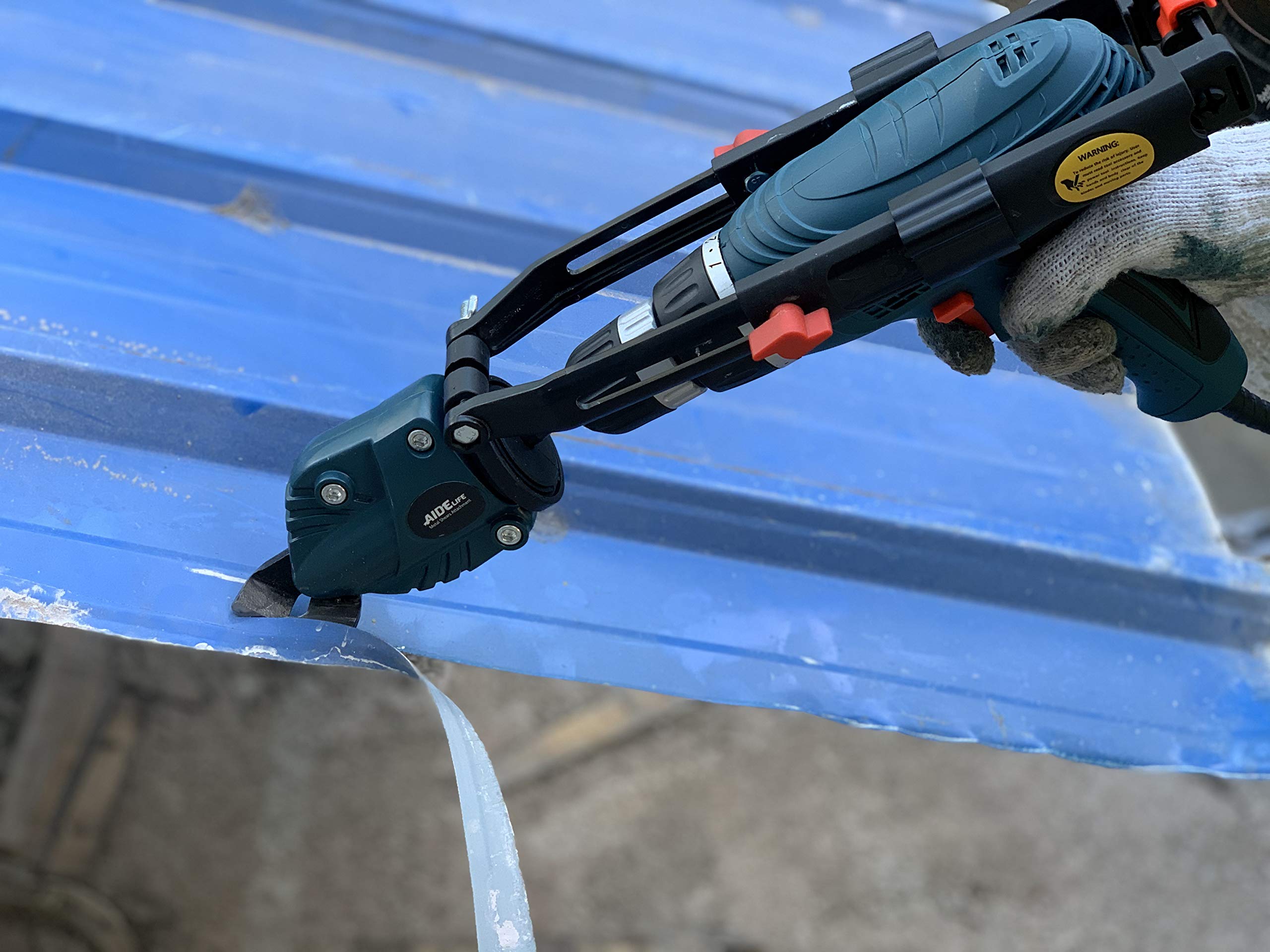 **Heavy-Duty Metal Shears Attachment for Cordless Drill & Impact Driver – Perfect for Cutting Sheet Metal, Roofing, and DIY Projects**