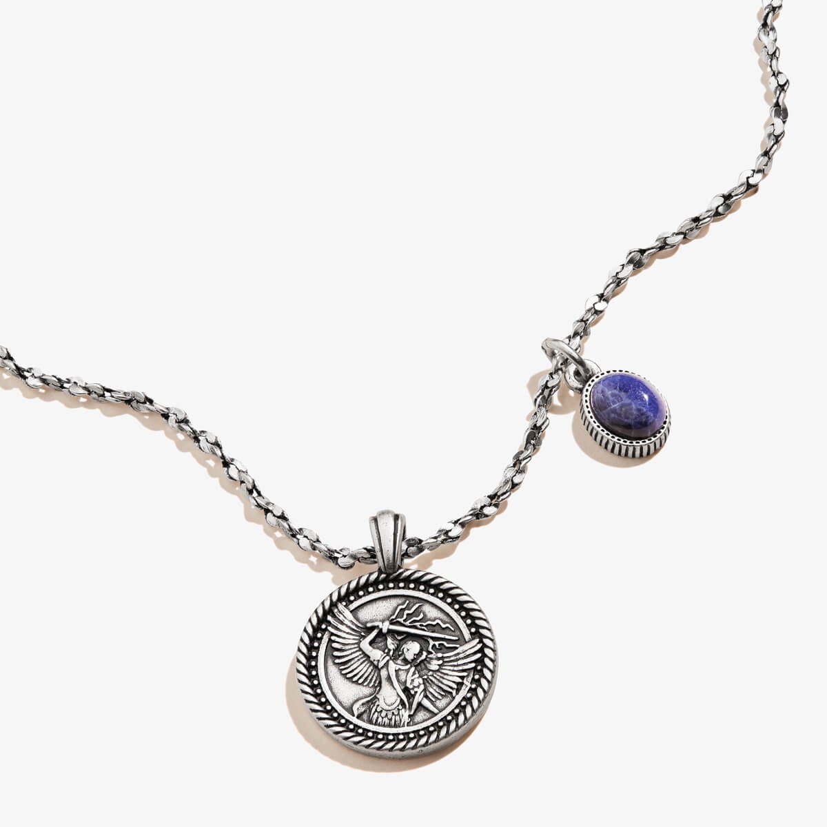 Archangel Michael Duo Charm Necklace - Sterling Silver Religious Jewelry for Protection & Faith - Perfect for Prayer, Meditation & Spiritual Gifts