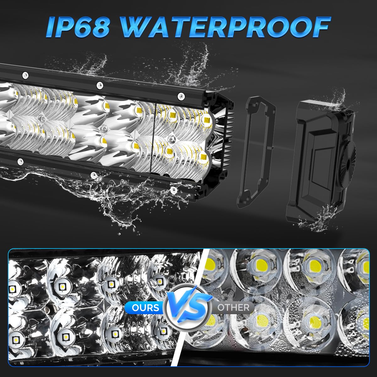 Rigidhorse 42 Inch 400W LED Light Bar - Dual Row Flood Spot Combo Beam for Off Road, Truck, SUV, ATV, UTV, 4x4, 4WD | Waterproof Driving Lights, Fog Lights & Work Lights for Boats, Camping, Trail Riding & Night Adventures
