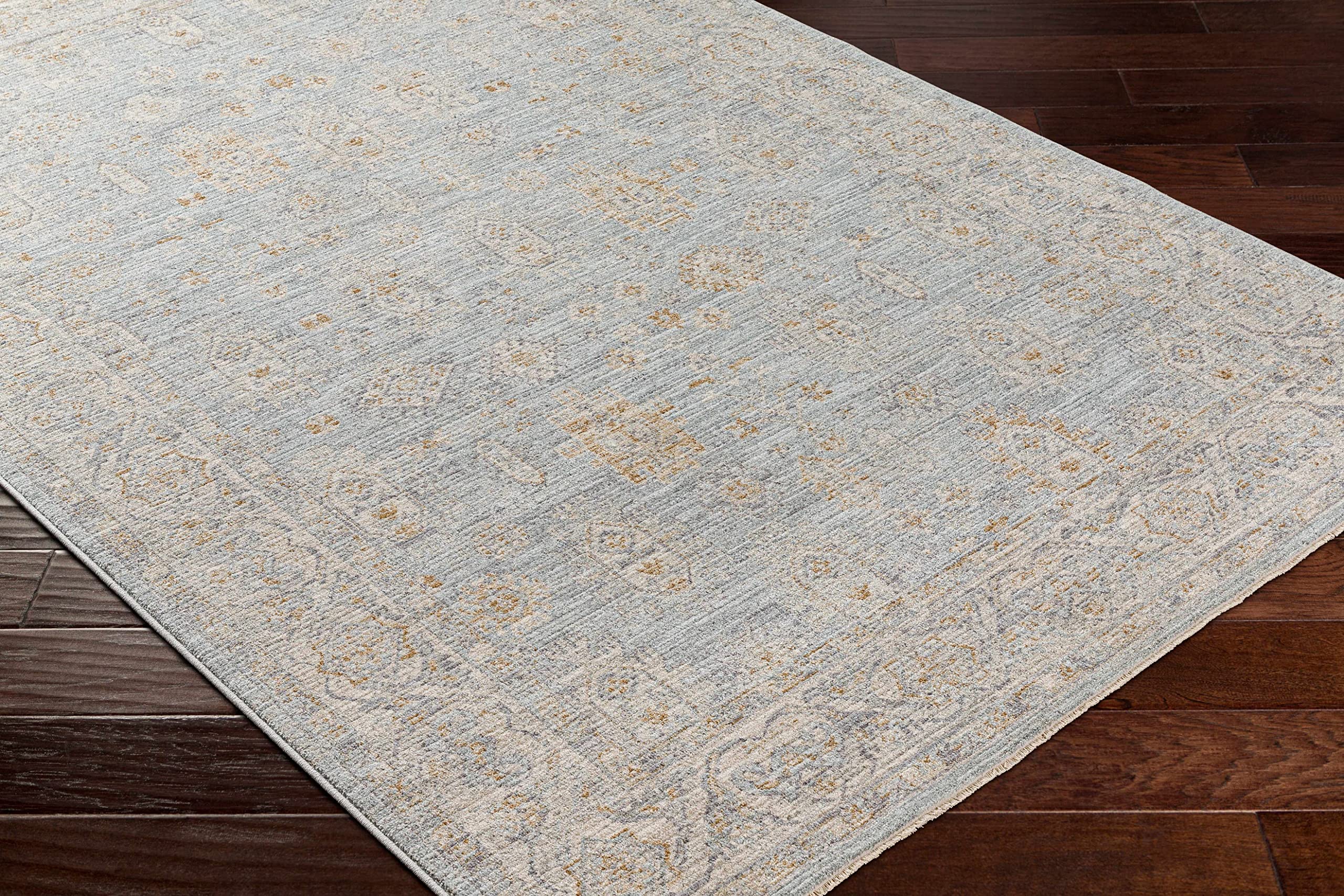 Premium Hauteloom Meer Area Rug for Living Room & Bedroom - Soft Gray & Green Modern Design - 6'7