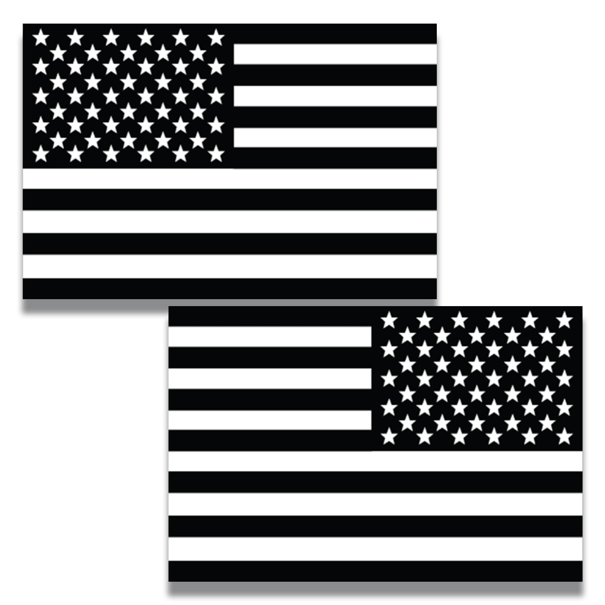 Black and White American Flag Car Magnet Decal - Heavy Duty 4x6 Inch Automotive Magnets (2 Pack) for Car, Truck & SUV | Patriotic Vehicle Accessories for Road Trips, Parades & Everyday Driving