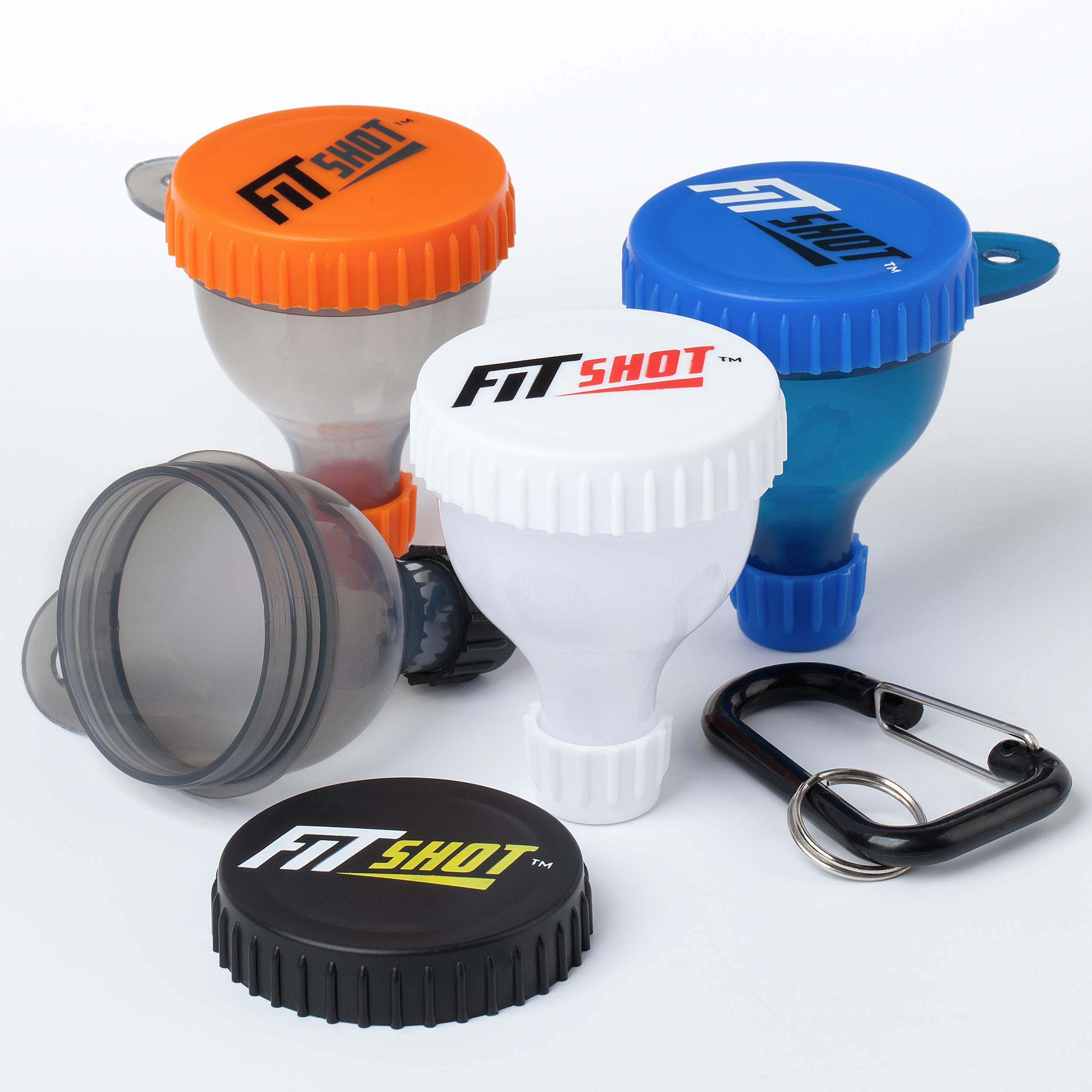 Premium BPA-Free Protein Powder Funnel with Keychain – 4 Pack Portable Supplement Funnels for Gym, Travel & On-the-Go | 40ml Small Water Bottle Funnel for Pre-Workout & Protein Shakes | Perfect for Fitness Enthusiasts & Active Lifestyles