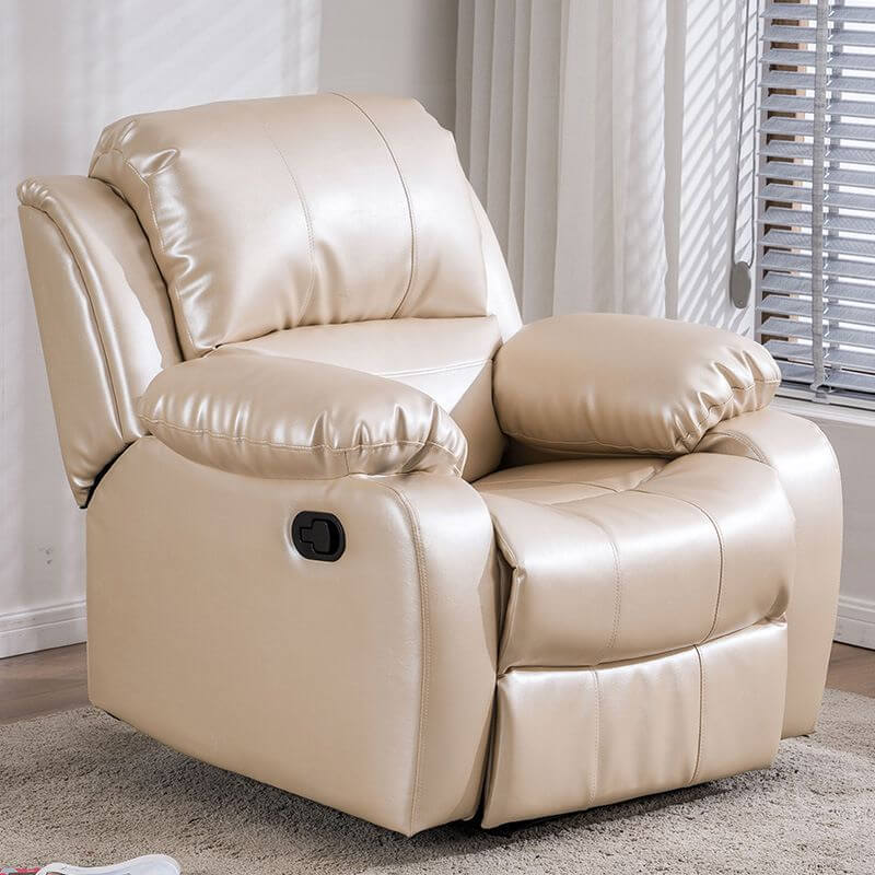 Modern Solid Color Recliner Chair - Auburn/Dove Grey/Black - Lumbar Support & Independent Footrest - Standard & No Motion Option - Perfect for Living Room, Home Theater & Office Relaxation