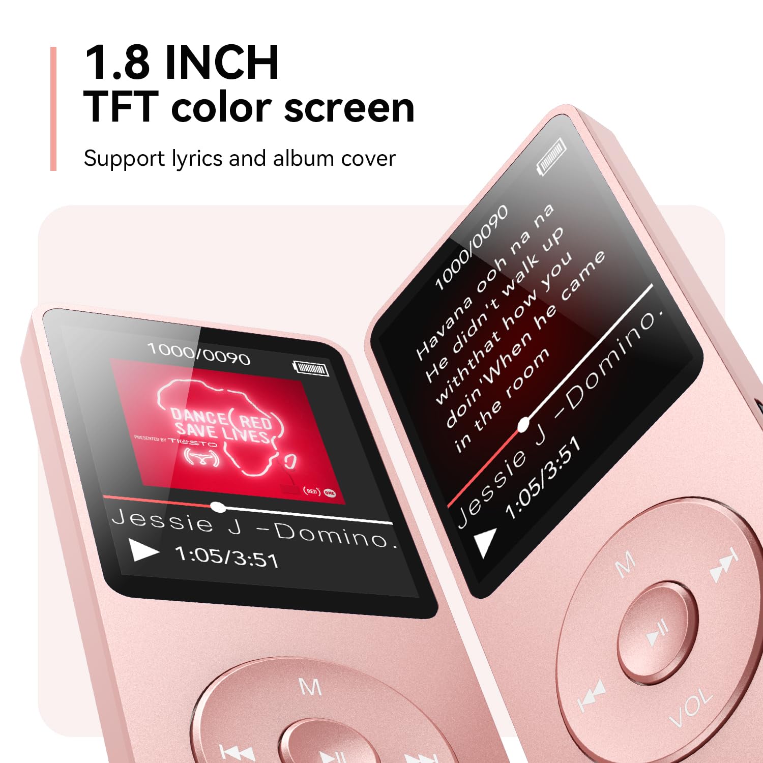 AGPTEK A02 MP3 Player with Noise Cancelling Earbuds - Portable Music Player for Running, Gym Workouts & Sleep | 8GB Storage, FM Radio, Voice Recorder