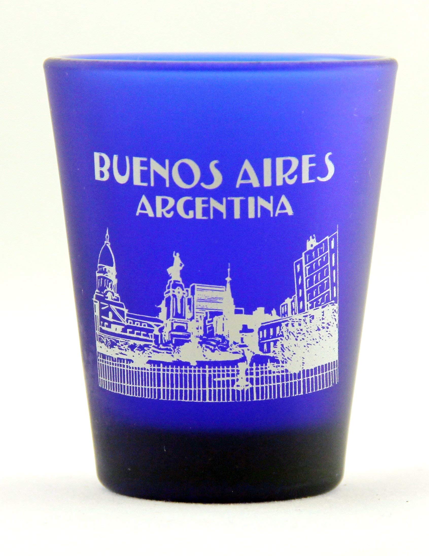 Premium Cobalt Blue Frosted Shot Glass - Elegant Argentina-Inspired Design for Cocktails, Whiskey, and Tequila - Perfect for Parties, Bars, and Home Entertaining