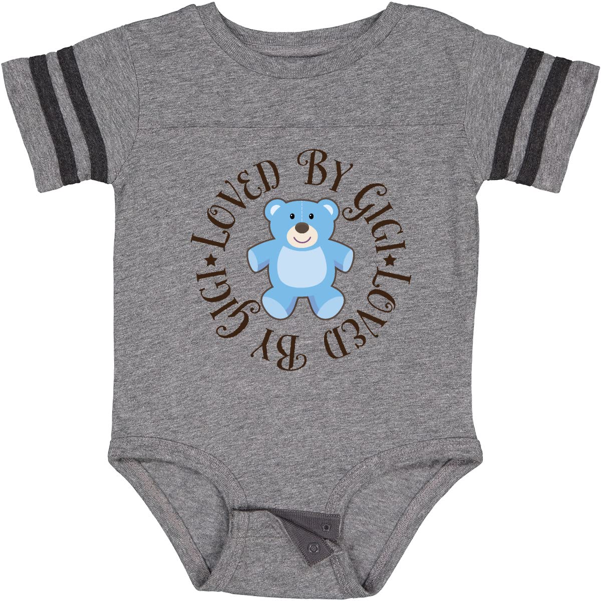 Inktastic Loved by Gigi Baby Boy Short Sleeve Bodysuit - Soft Cotton Onesie for Newborns & Infants - Perfect for Playdates, Photo Shoots & Everyday Wear