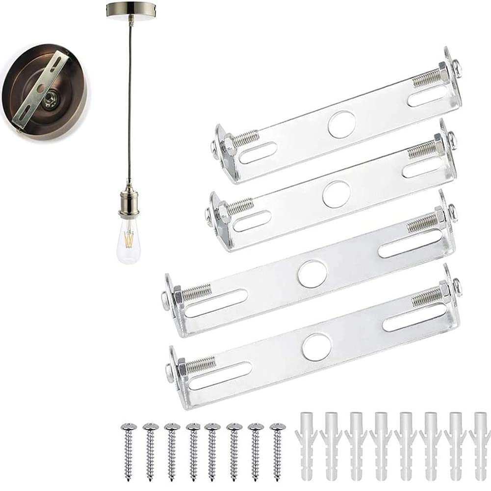 Stainless Steel Ceiling Light Fixture Bracket - 4 Pcs 90mm/105mm Pendant Mounting Plate with Screws for Chandelier & Ceiling Lamp Installation | Perfect for Living Room, Bedroom & Dining Room Lighting