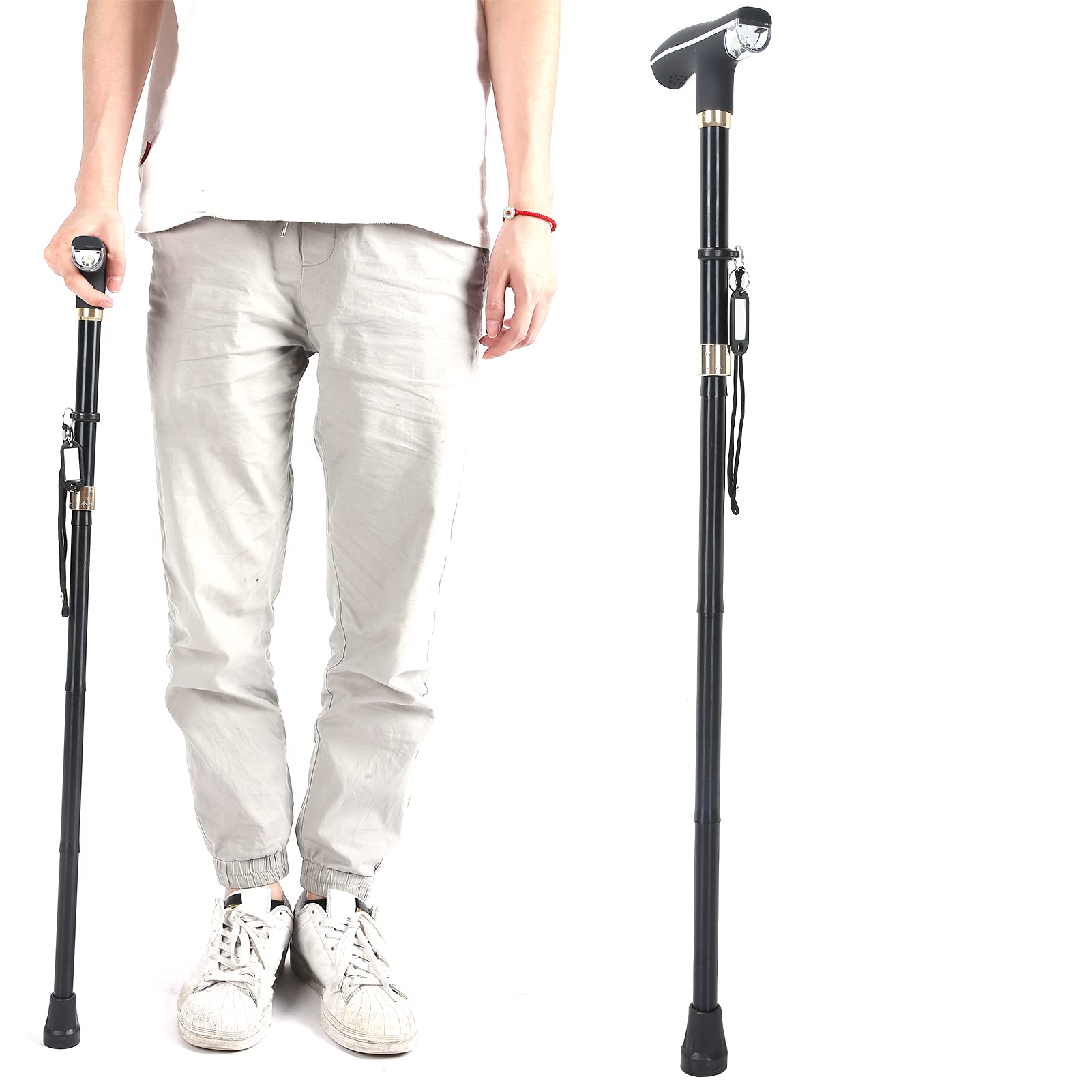 Premium Stainless Steel Walking Cane for Seniors & Kids - Adjustable Height, Lightweight & Durable Mobility Aid for Indoor/Outdoor Use - Ideal for Elderly Support, Hiking & Home Assistance
