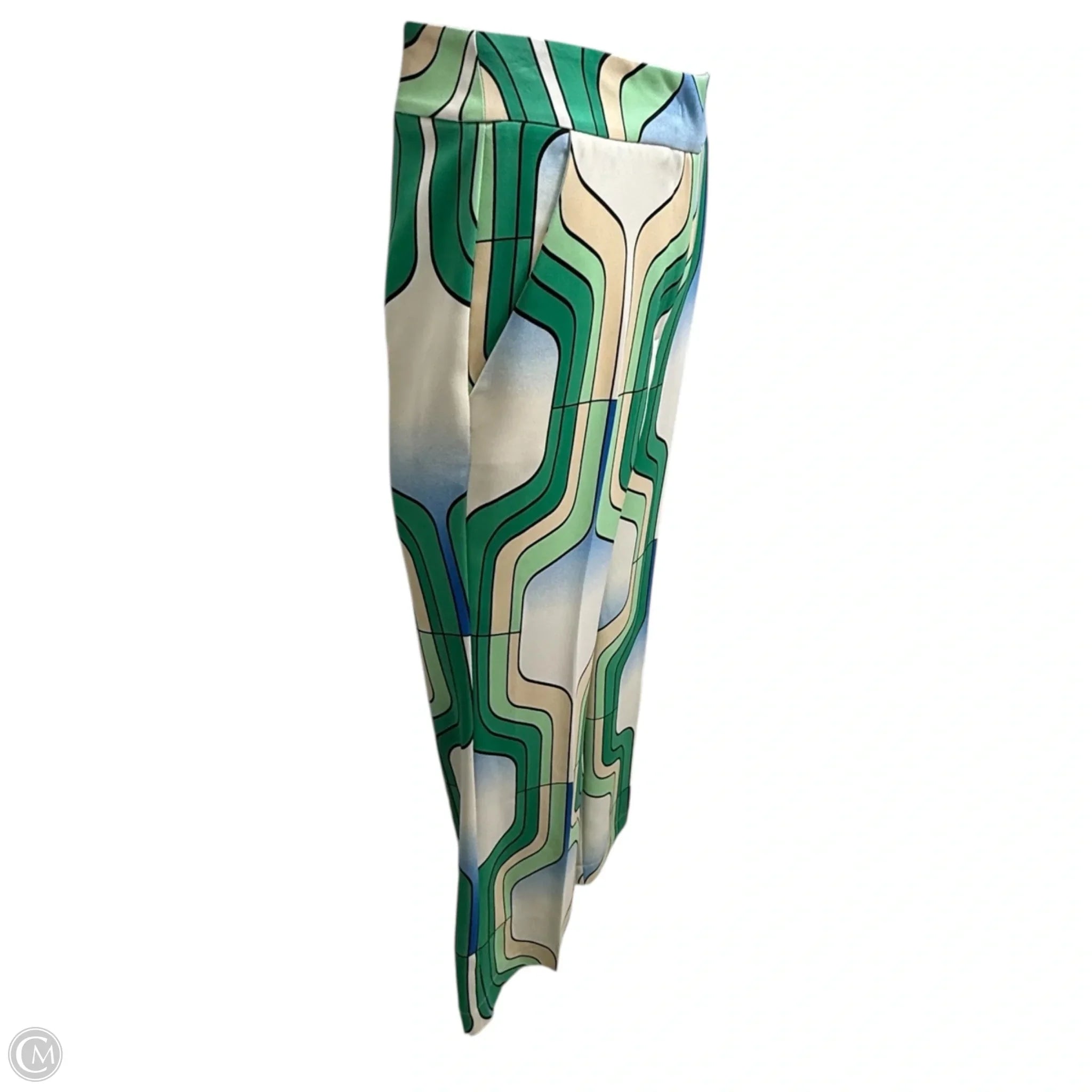 Stylish Marella Addirsi Bright Green Patterned Trousers - Women's Size 6 | Perfect for Office Wear & Casual Outings