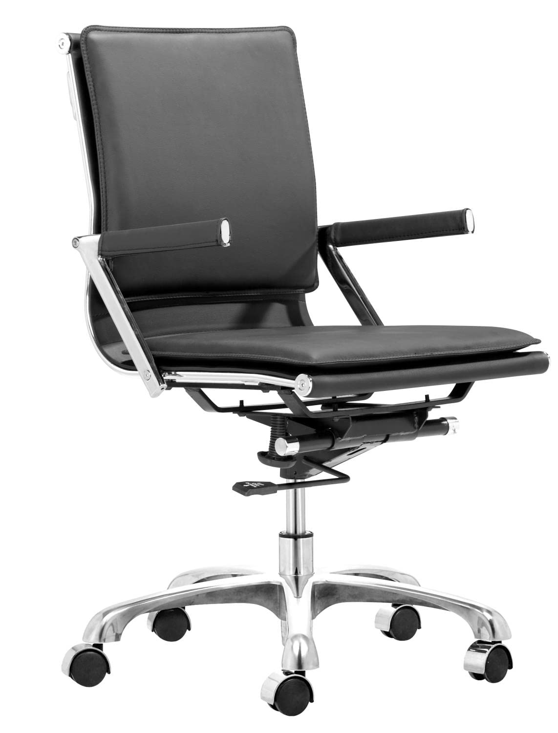 Lider Plus Ergonomic Office Chair - Adjustable Height, Swivel & Rolling Desk Chair with Lumbar Support - Black - Perfect for Home Office, Gaming & Workspace