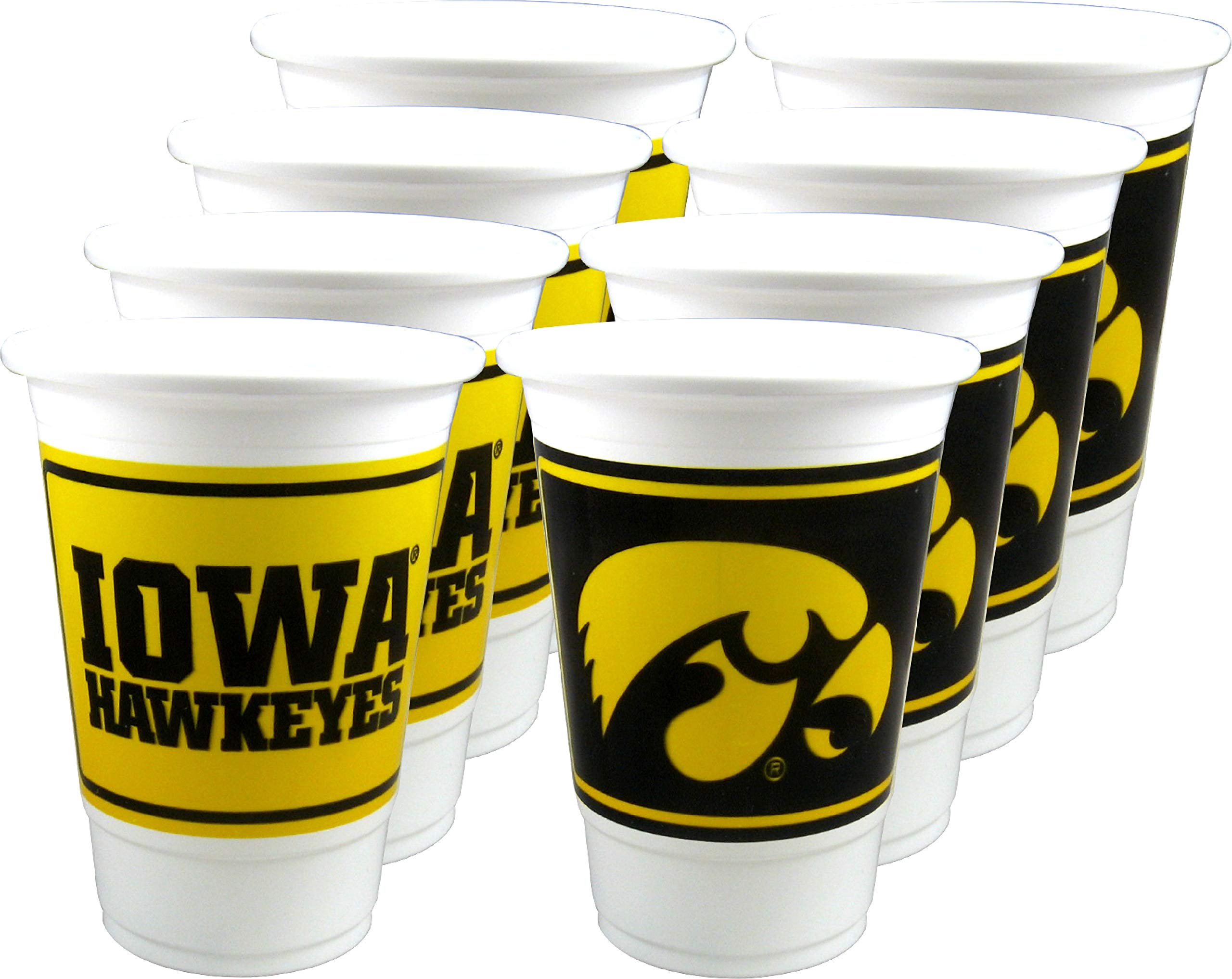 Official Iowa Hawkeyes 48-Piece Party Set - 16oz Plastic Cups, 9