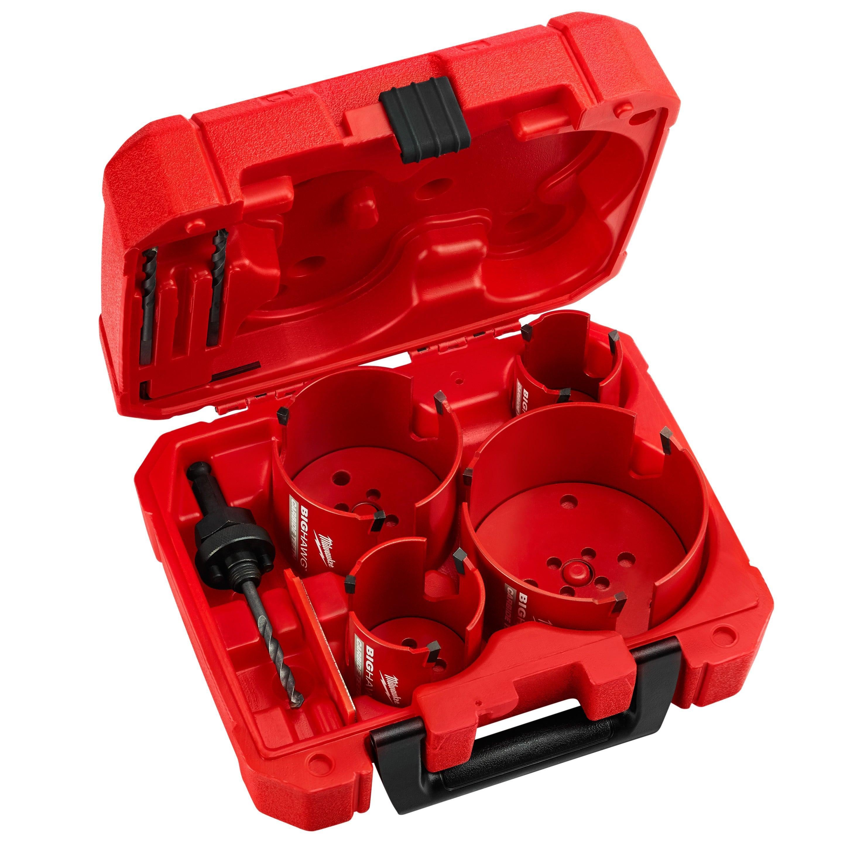 Milwaukee 49-56-9285 8-Piece BIG HAWG™ Carbide Teeth Kit – Heavy-Duty Hole Saw Set for Wood, Metal & Plastic Cutting – Perfect for Construction, Carpentry & DIY Projects