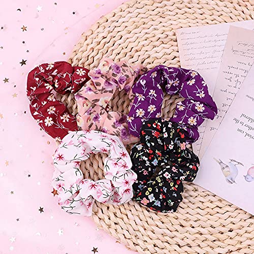 Shidara Kawaii Colorful Curly Hair Ties for Women & Girls - Cute Printed Ponytail Holders & Hair Bands (12-Piece Set) | Perfect for School, Work, Parties & Everyday Styling