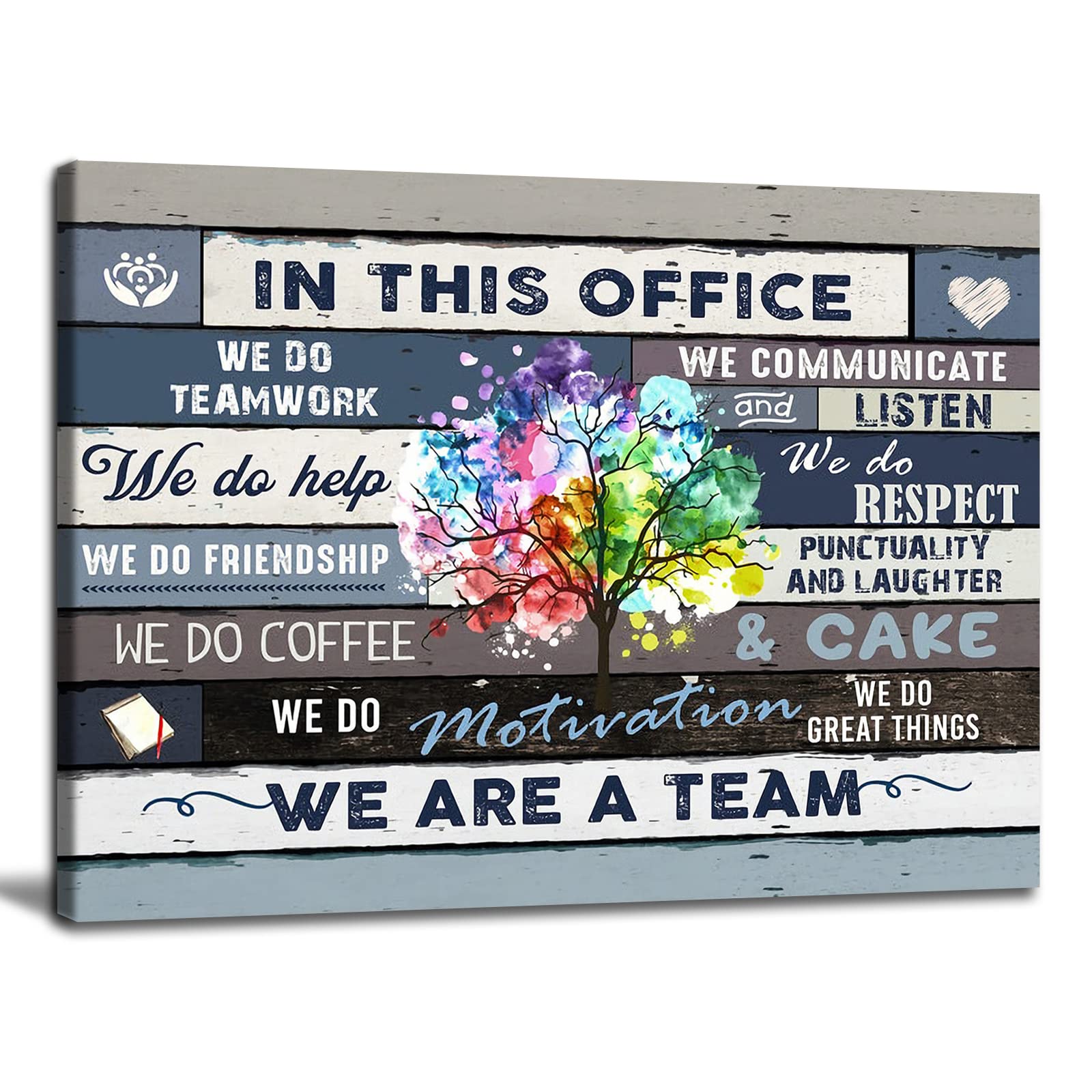 Selitiyer Inspirational Watercolor Tree Canvas Wall Art - Motivational Quotes Office Decor (24x16 Inch) Ready to Hang - Perfect for Home Office, Study Room & Workspace Decorations