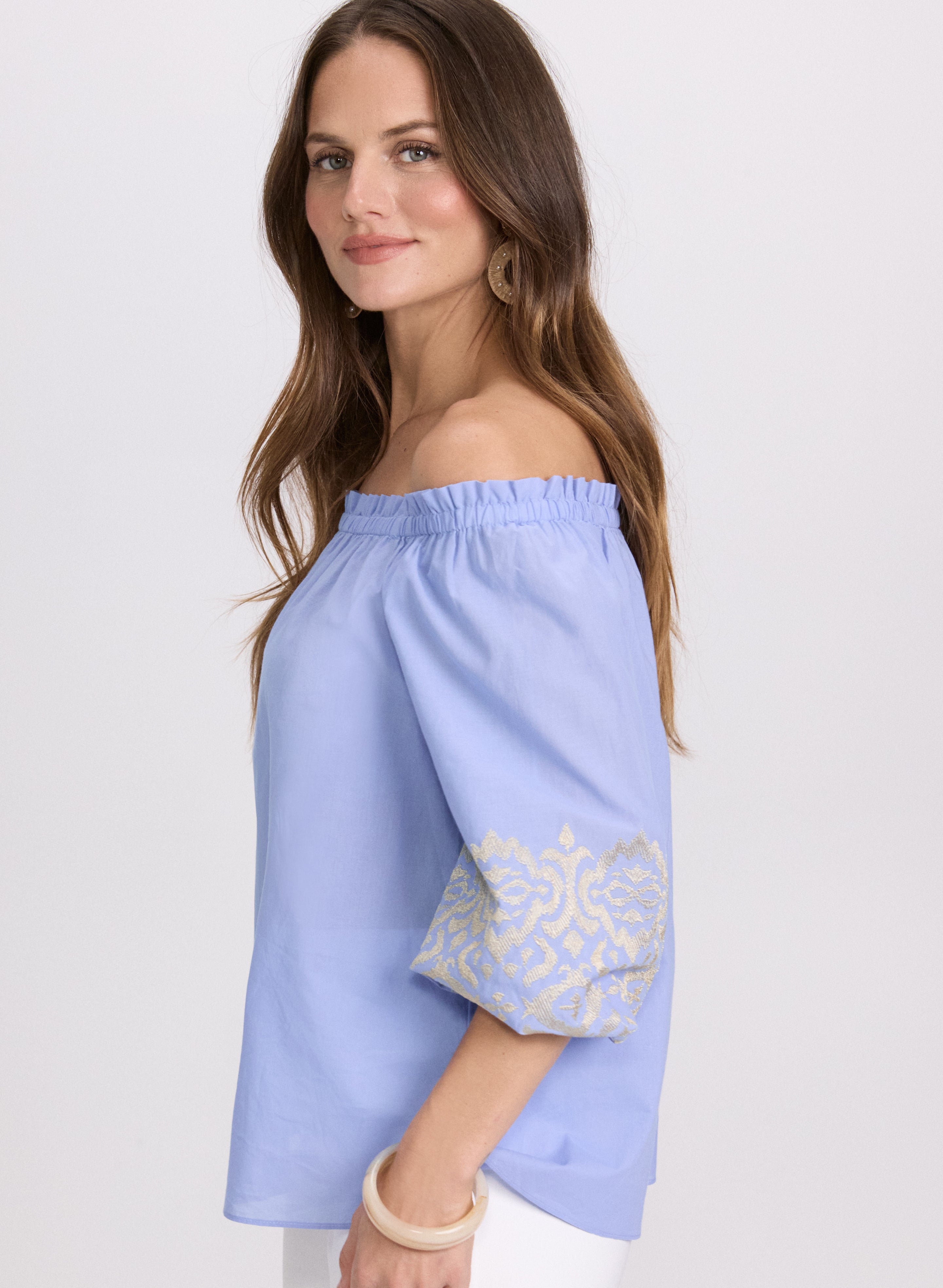 Embroidered Off Shoulder Blouse for Women - Floral Lace Summer Top - Boho Chic Party Shirt - Perfect for Date Night & Beach Vacation