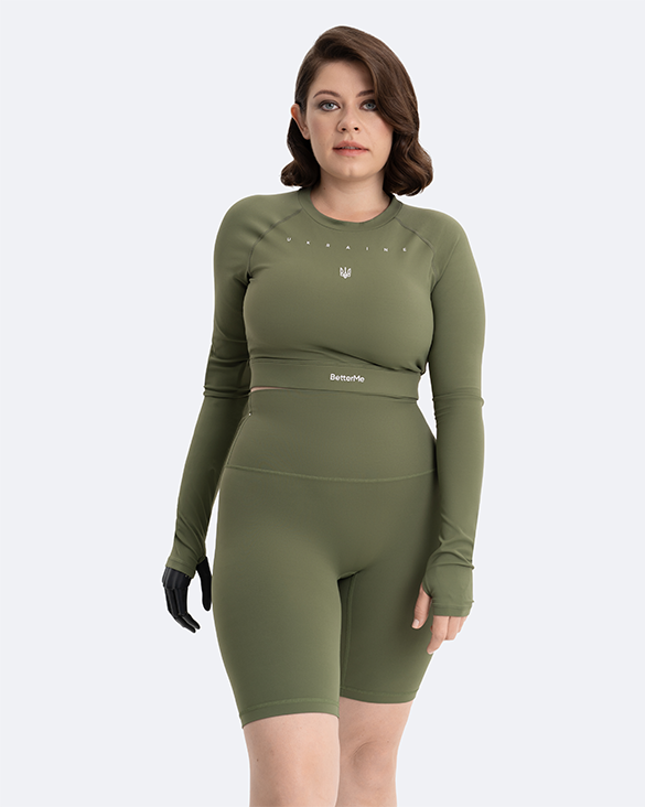 Women's Cropped Long Sleeve Shirt - Slim Fit Workout Top for Yoga & Gym - Creating Power Within - Perfect for Fitness, Running & Casual Wear
