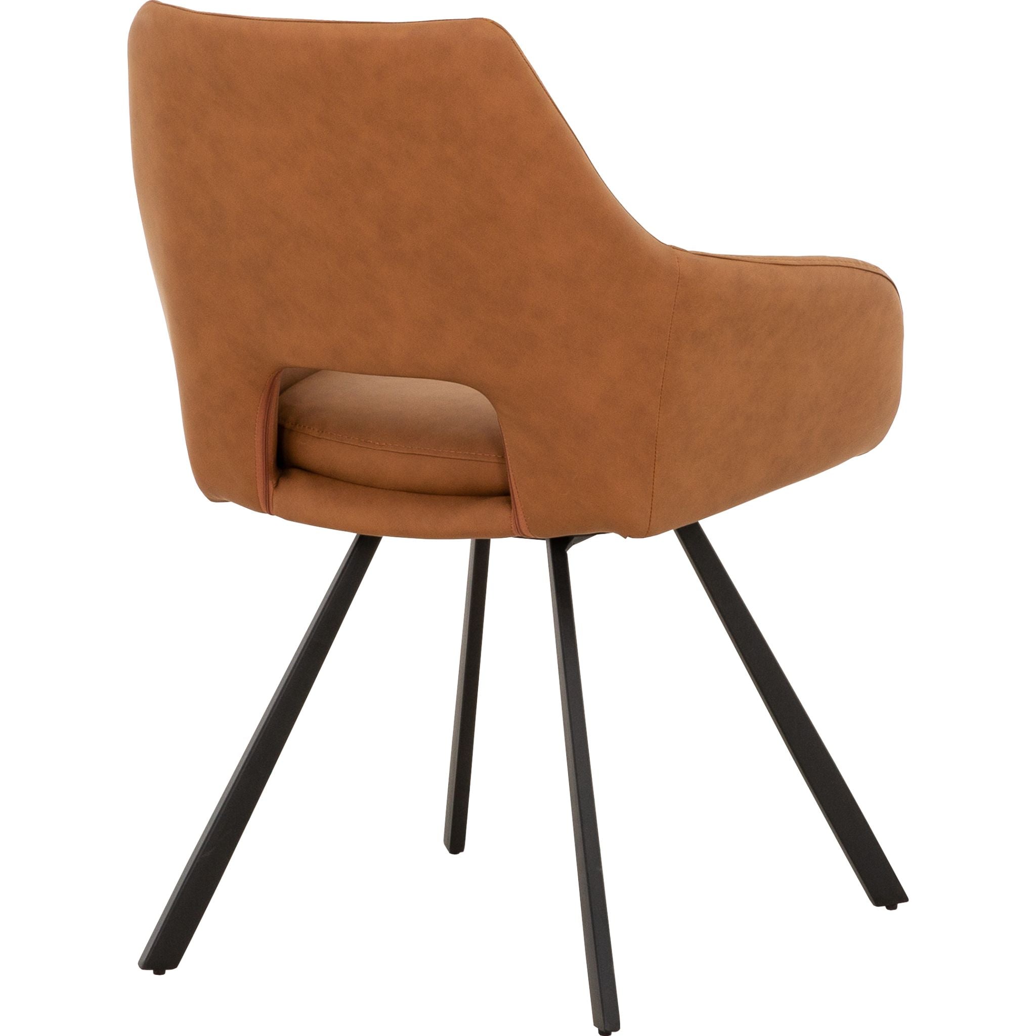 Amaze Upholstered Side Chair - Cognac Brown Leather Accent Chair for Living Room, Dining Room & Office (D620118723SHCS) | Mid-Century Modern Design with Wooden Legs | Perfect for Home Decor & Small Spaces