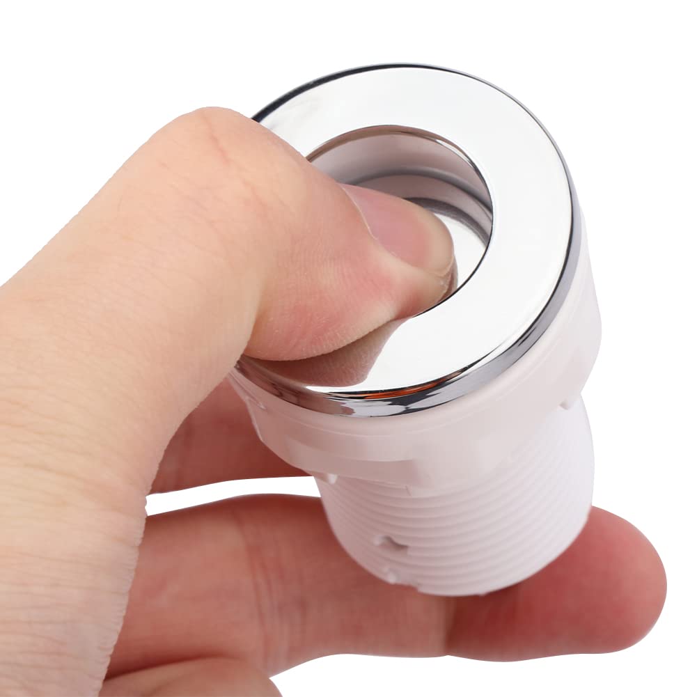 28mm White Air Pressure Bath Switch for Tub Spa Massage & Sink Garbage Disposal - Push Button Air Switch for Bathroom, Kitchen & Waste Management Systems