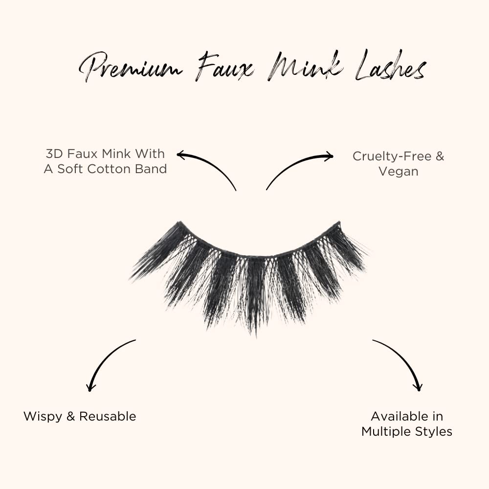 Araceli Beauty 3D Faux Mink Eyelashes - Grace | Reusable Synthetic Lashes for Dramatic Volume & Natural Look | Perfect for Weddings, Parties & Everyday Glam