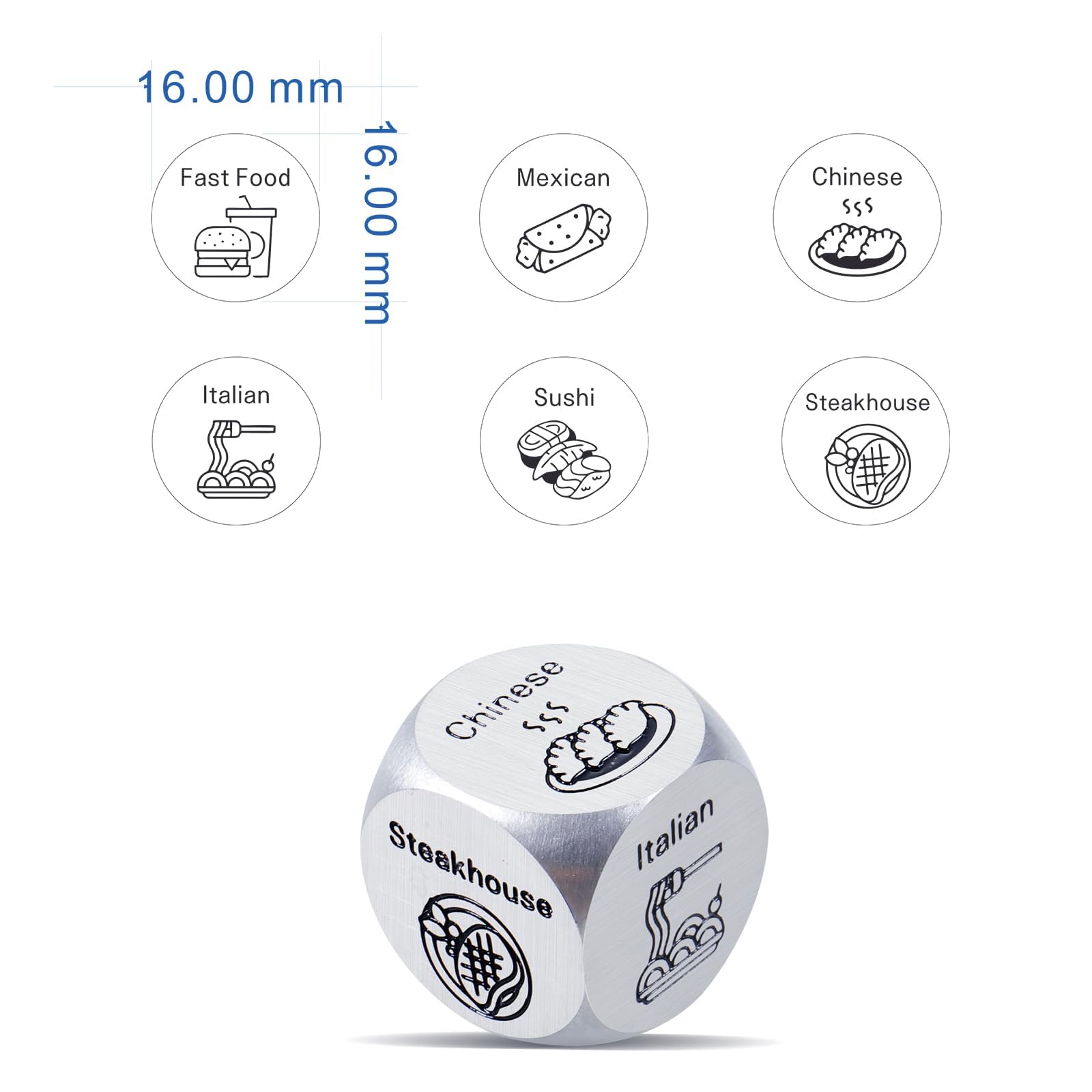 Food Decision Dice - Fun Movie Night Game for Couples, Unique Gag Gift for Boyfriend & Husband, Easter Basket Gift Idea for Men, Adult Dice Game for Date Nights & Parties - Perfect Anniversary Wedding Gift for Men Who Have Everything - Great for Romantic Dinners, Game Nights & Special Occasions
