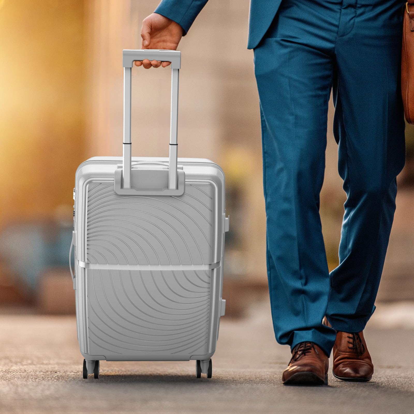 Nazhura 3-Piece Hard Shell Luggage Set - Lightweight Spinner Suitcases with TSA Lock for Travel, Business Trips & Family Vacations