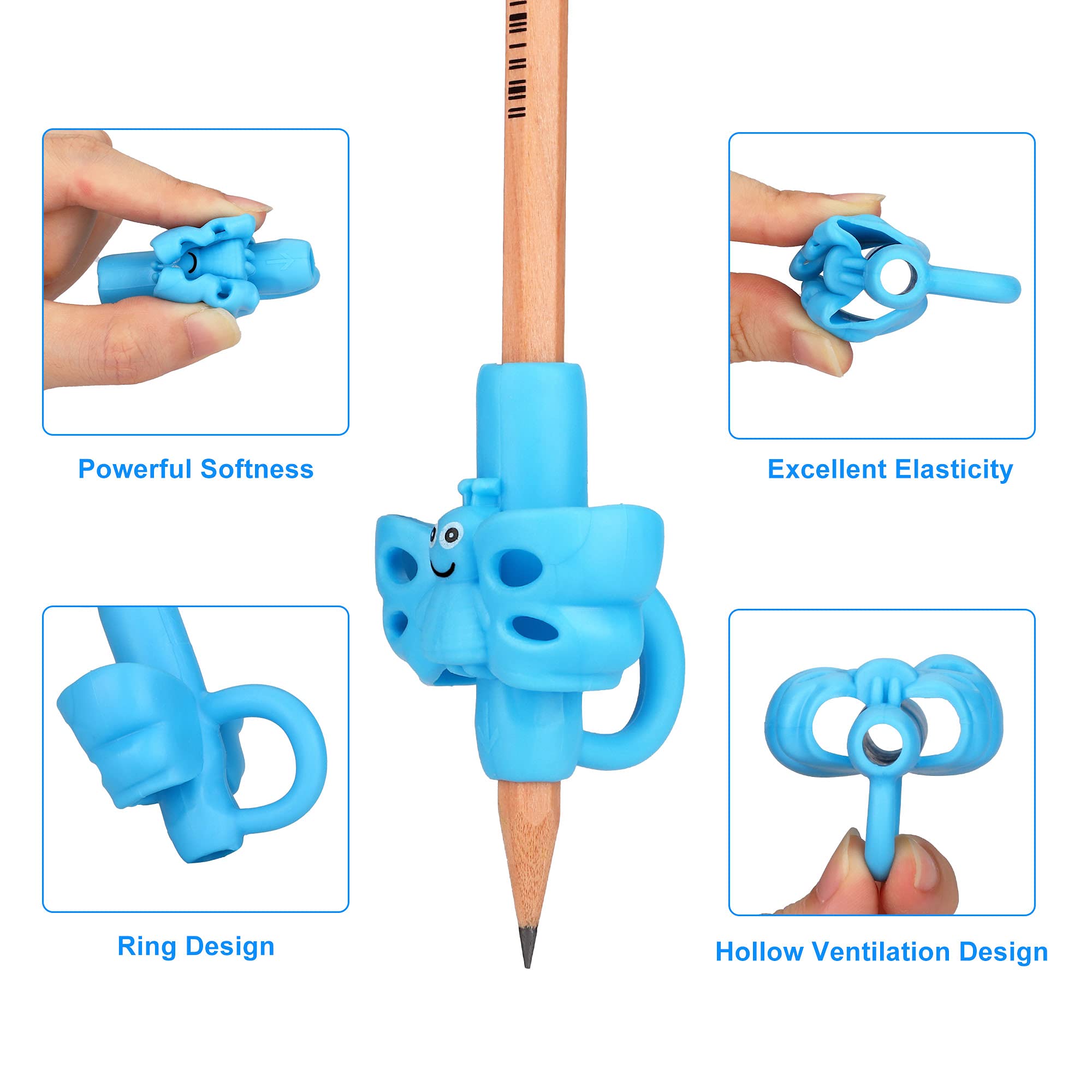 Koabbit 8-Pack Pencil Grips for Kids - Ergonomic Writing Aid for Handwriting Improvement, Posture Correction & Grip Training - Ideal for Toddlers & Preschoolers - Perfect for Classroom, Homework & Art Activities