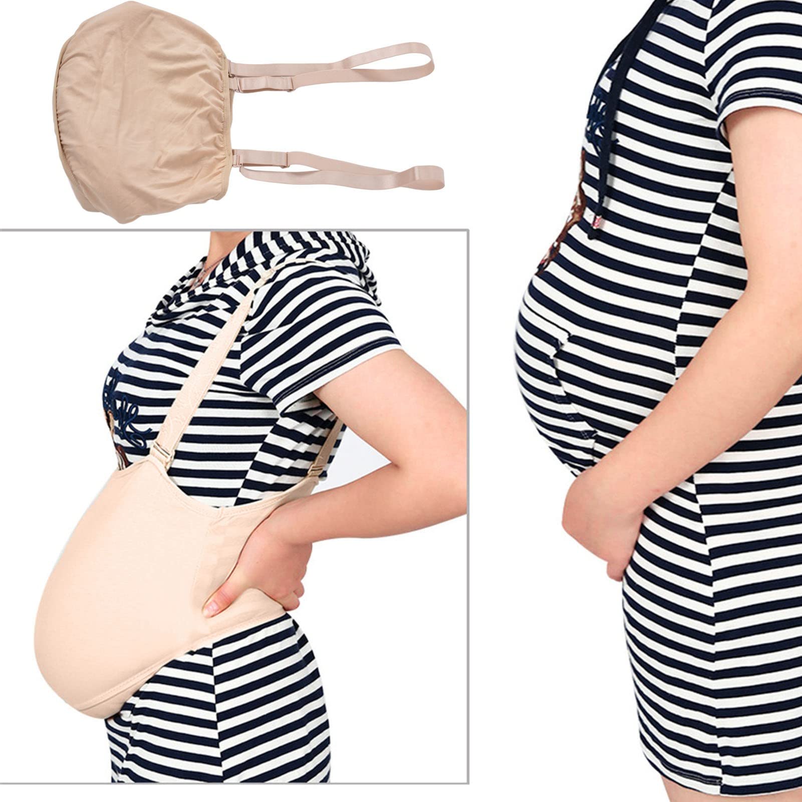 Realistic Fake Pregnancy Belly - Skin Tone Liquid Silicone Belly Stuffer for Pregnancy Experience (2-3 Months Size S) - Perfect for Maternity Photos, Baby Showers & Role Play