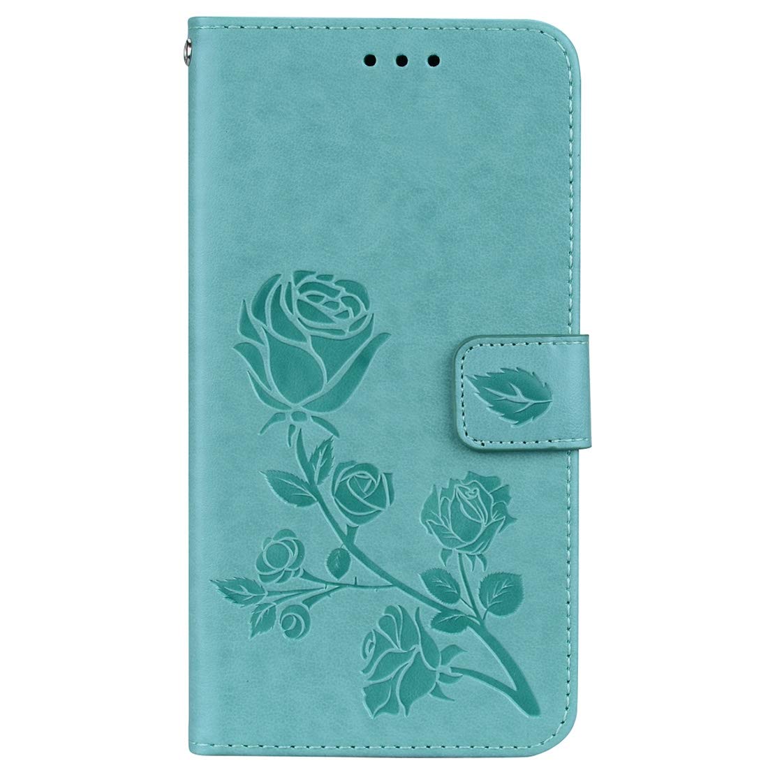 Xiaomi Redmi Note 5A Pro/Prime Leather Wallet Case - Floral Design with Card Slots & Kickstand (Black/Green) - Perfect for Daily Use, Travel & Business Meetings