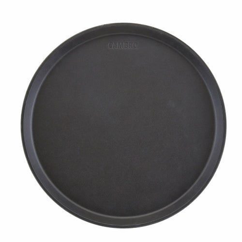 Cambro 1950CT110 Round Camtread Black Serving Tray - 18