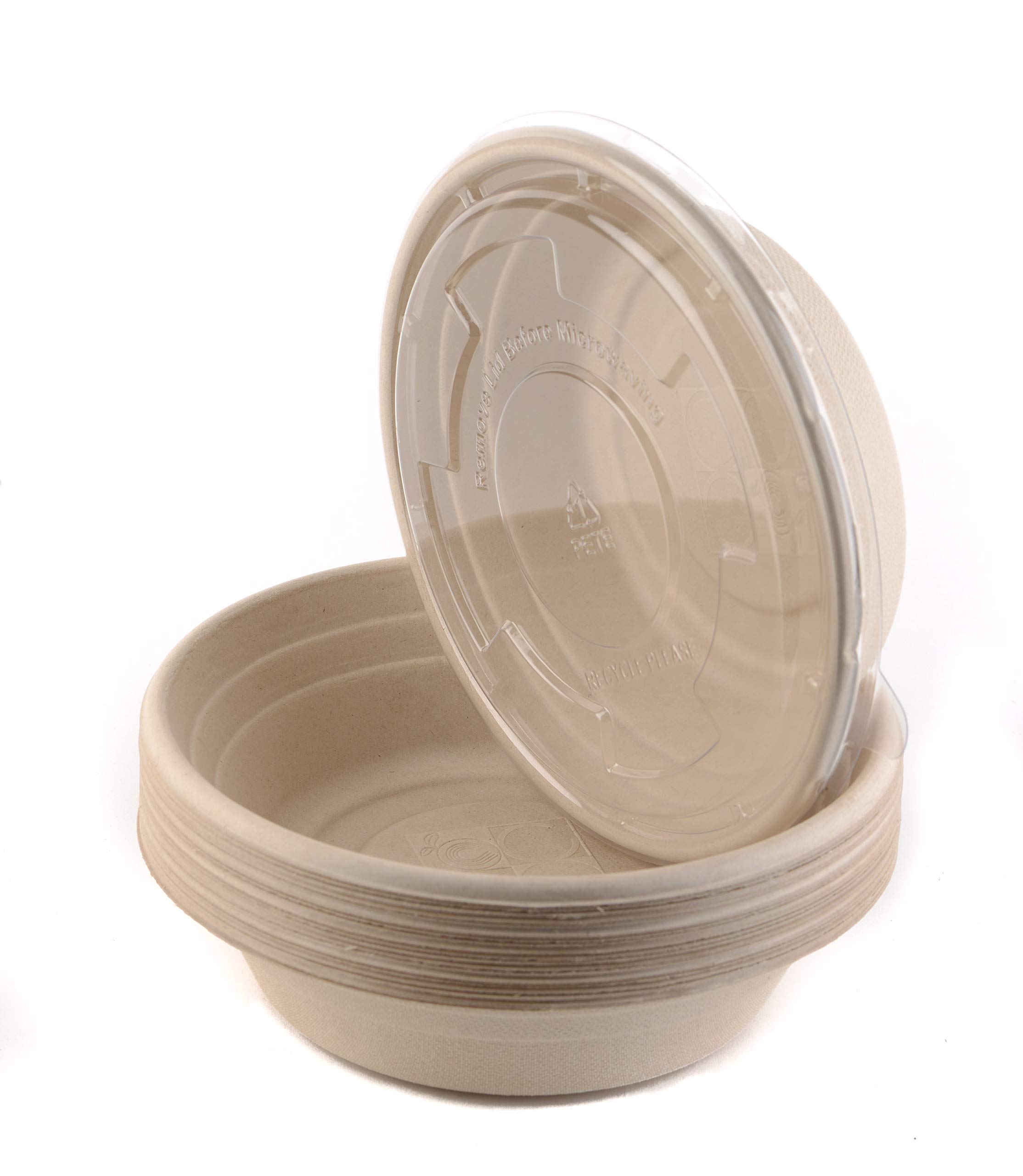 600 Count Eco-Friendly 24oz Round Disposable Bowls - Compostable Sugarcane Bagasse & Bamboo Fiber Bowls for Parties, Picnics, Takeout - Sturdy Plastic-Free Alternative for Eco-Conscious Consumers