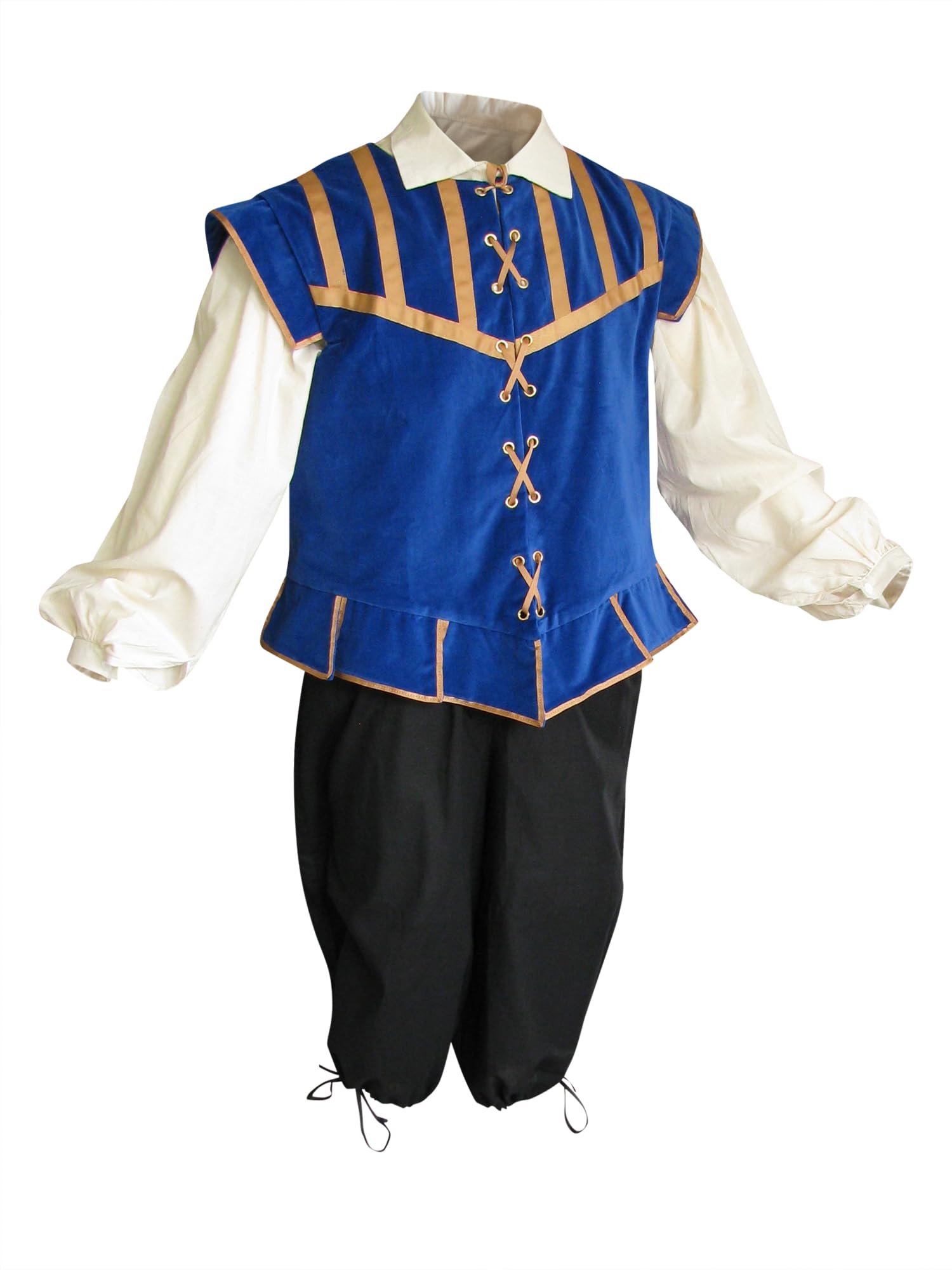 Men's Renaissance Doublet 3 Piece Costume Set for Ren Faire, Pirate & Medieval Cosplay | Historical Reenactment, LARP & Theater Performances