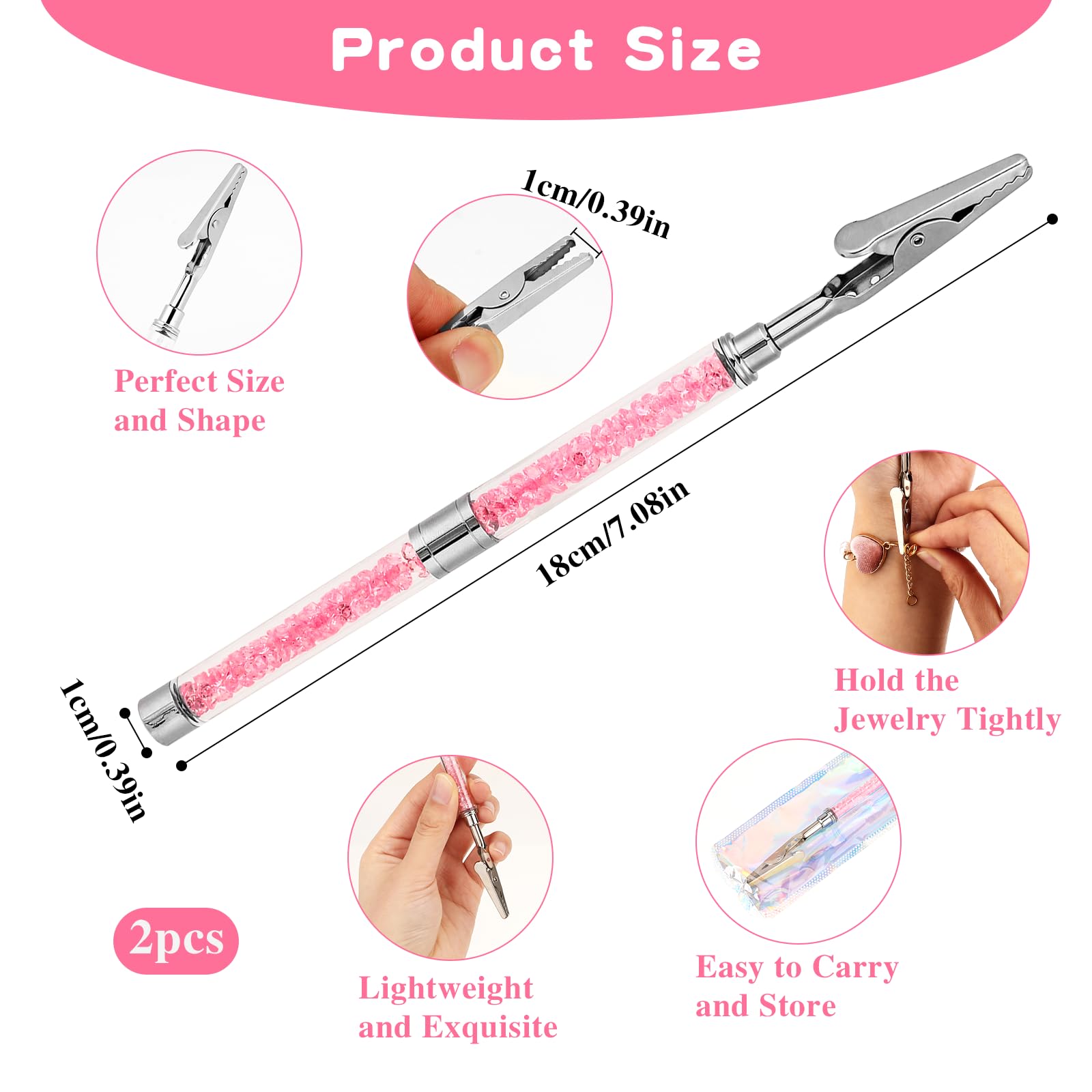 2 Pcs Bracelet Helper Tool - Jewelry Clasp Fastener for Easy Bracelet Wearing & Removal - Portable Bracelet Fastening Aid for Solo Use - Perfect for Travel, Gifts & Daily Wear