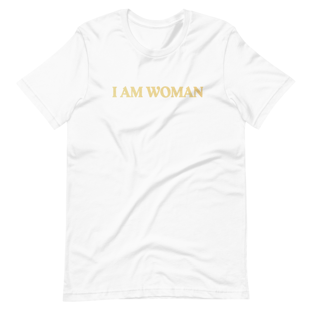 Empowering I Am Woman T-Shirt for Women - White Cotton Tee - Perfect for Casual Wear, Workouts & Feminist Events