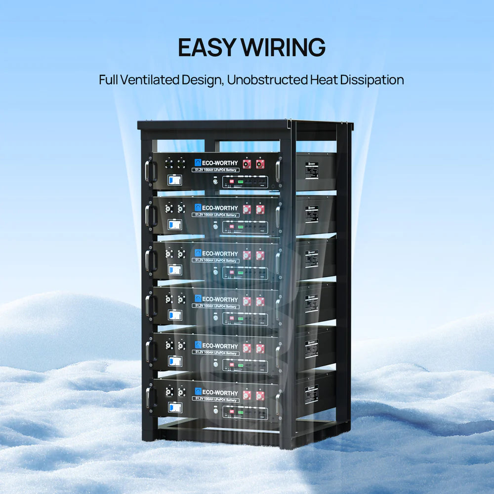ECO WORTHY 6 Layer 19 Inch Server Rack for 3U Battery Storage - Perfect for Data Centers, Home Offices & Network Equipment Organization