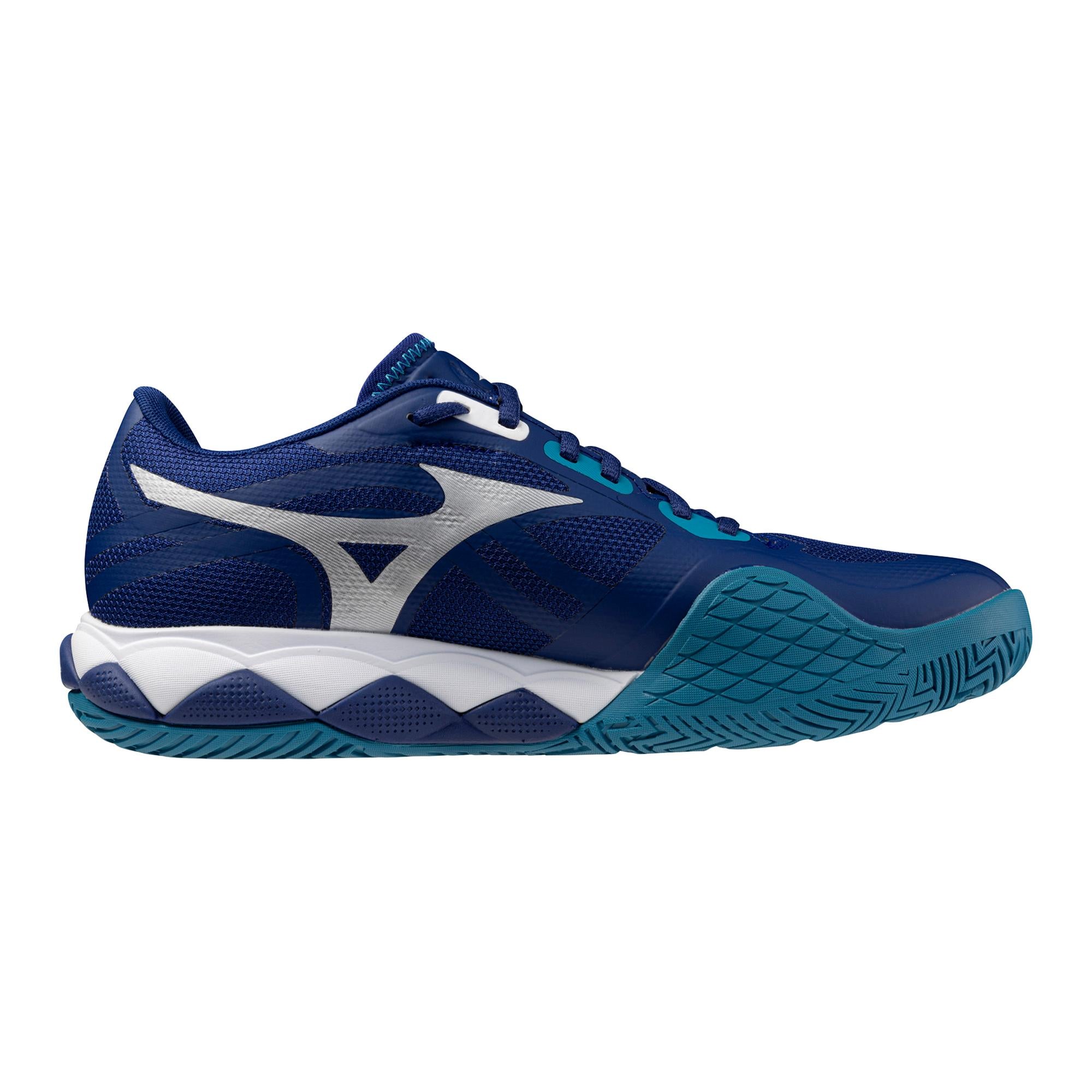 Mizuno Wave Enforce Tour Blue/White Men's Tennis Shoes - High-Performance Court Shoes for Competitive Play & Training