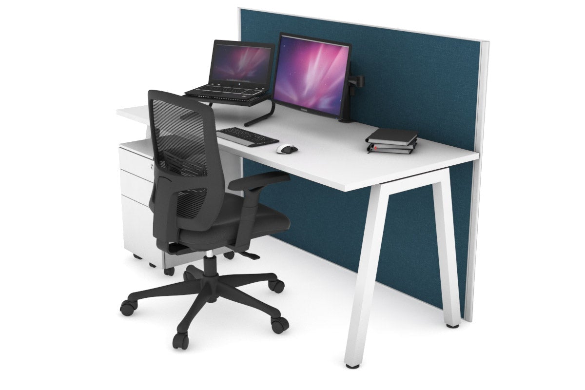 Horizon Quadro A Legs Office Desk - 1600L x 700W Modern Workstation for Home & Office - Perfect for Remote Work, Study & Professional Workspaces