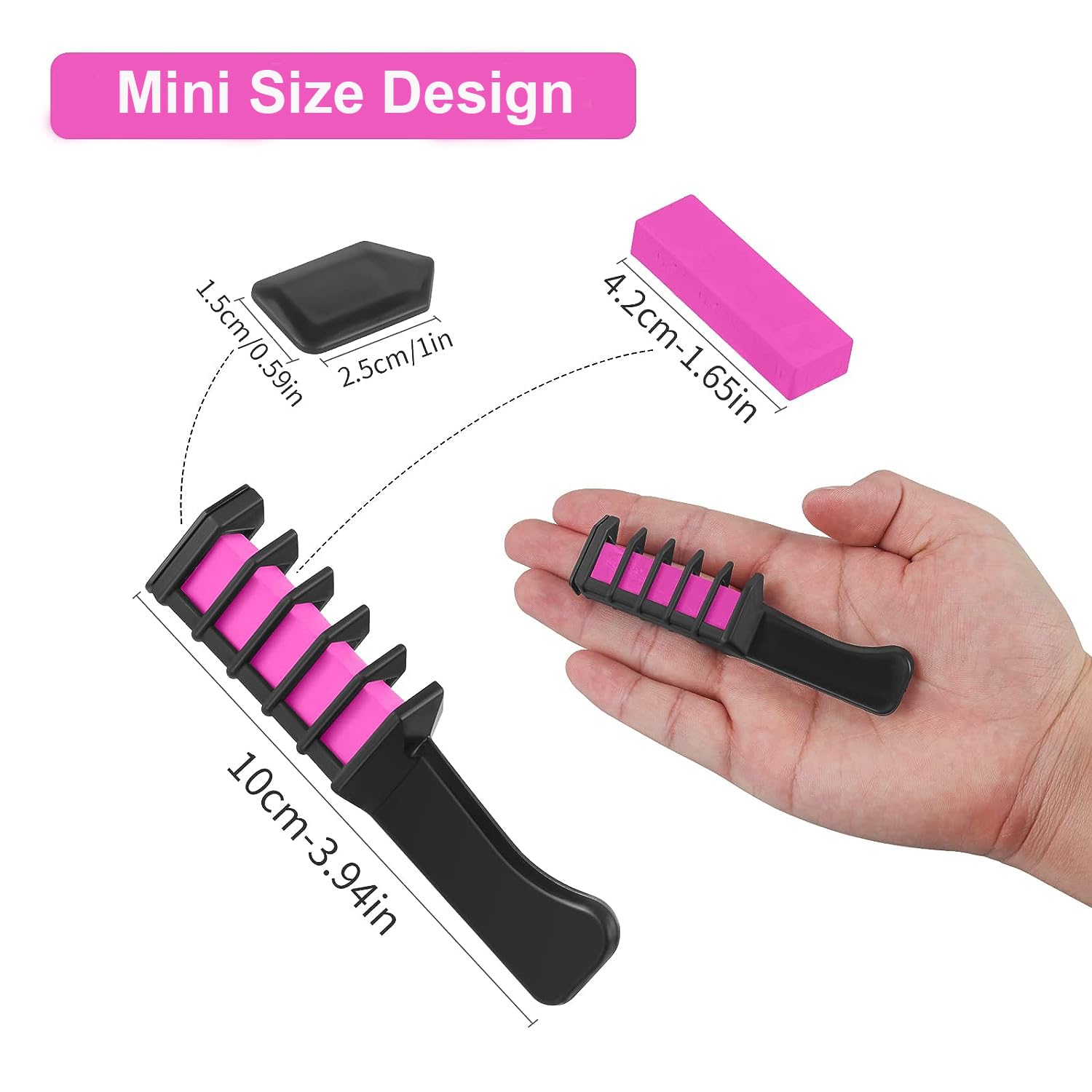 MSDADA Washable Hair Chalk Comb - Temporary Hair Color Dye for Kids & Girls (Ages 4-10) | Light Hair Friendly, Birthday Gift, Cosplay & Easter Stocking Stuffer | DIY Fun for Parties & Special Occasions