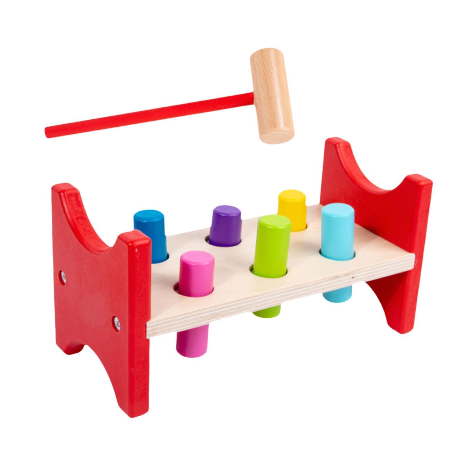 GaotKeut Wooden Pound Toy - Montessori Hammering Toy for Toddlers, Wooden Hammer & Peg Toy for Strength Training & Fine Motor Skills - Perfect for Boys & Girls - Great for Preschool Learning & Playtime Activities