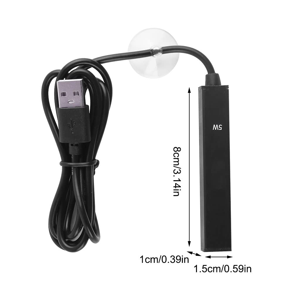 USB 5W Mini Aquarium Heater - Submersible Fish Tank Warmer for 0.5-2L Tanks | Safe for Betta & Small Fish